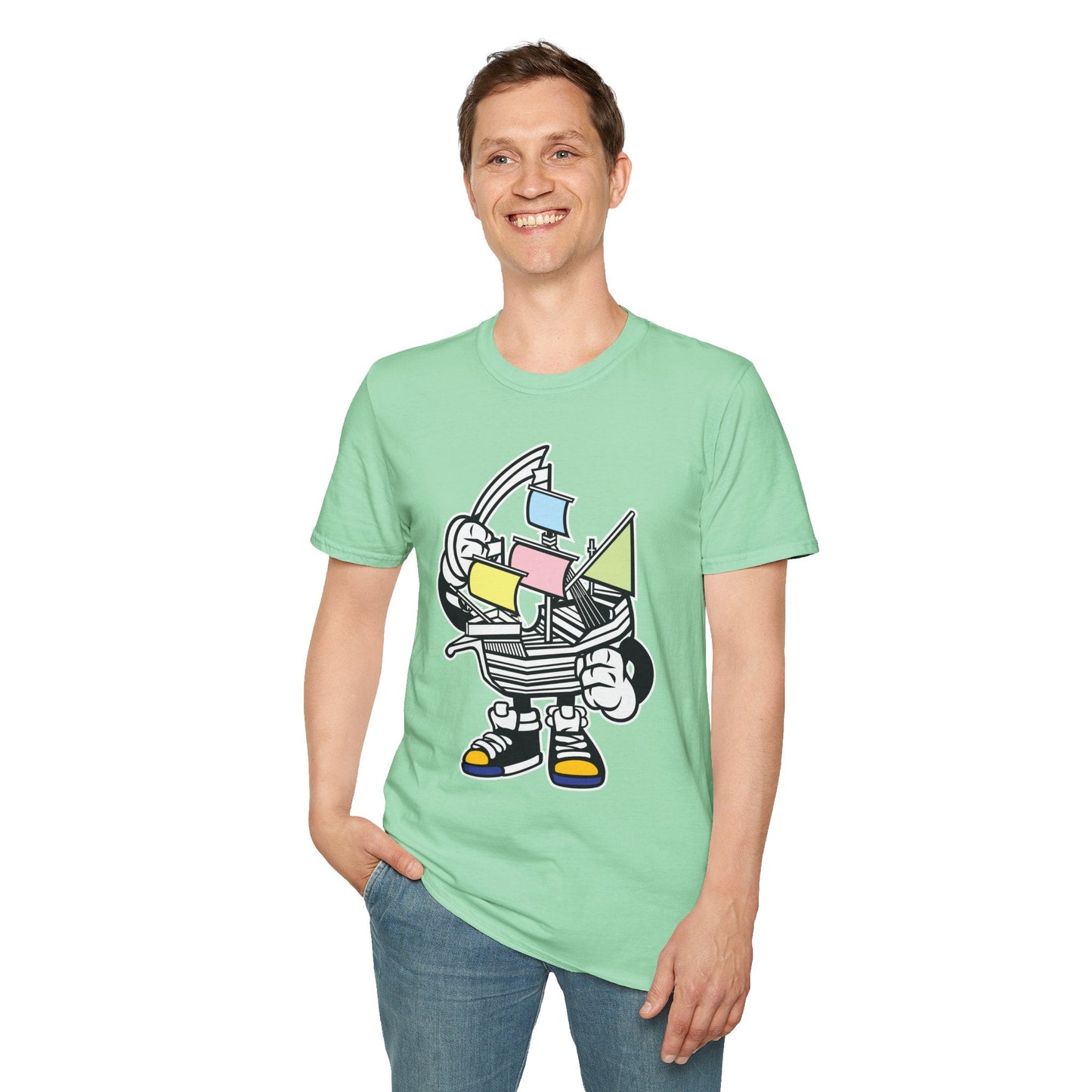 Cartoon T Shirt Animation Tee Funny Unisex Gildan Softstyle 64000 Short Sleeve Cotton