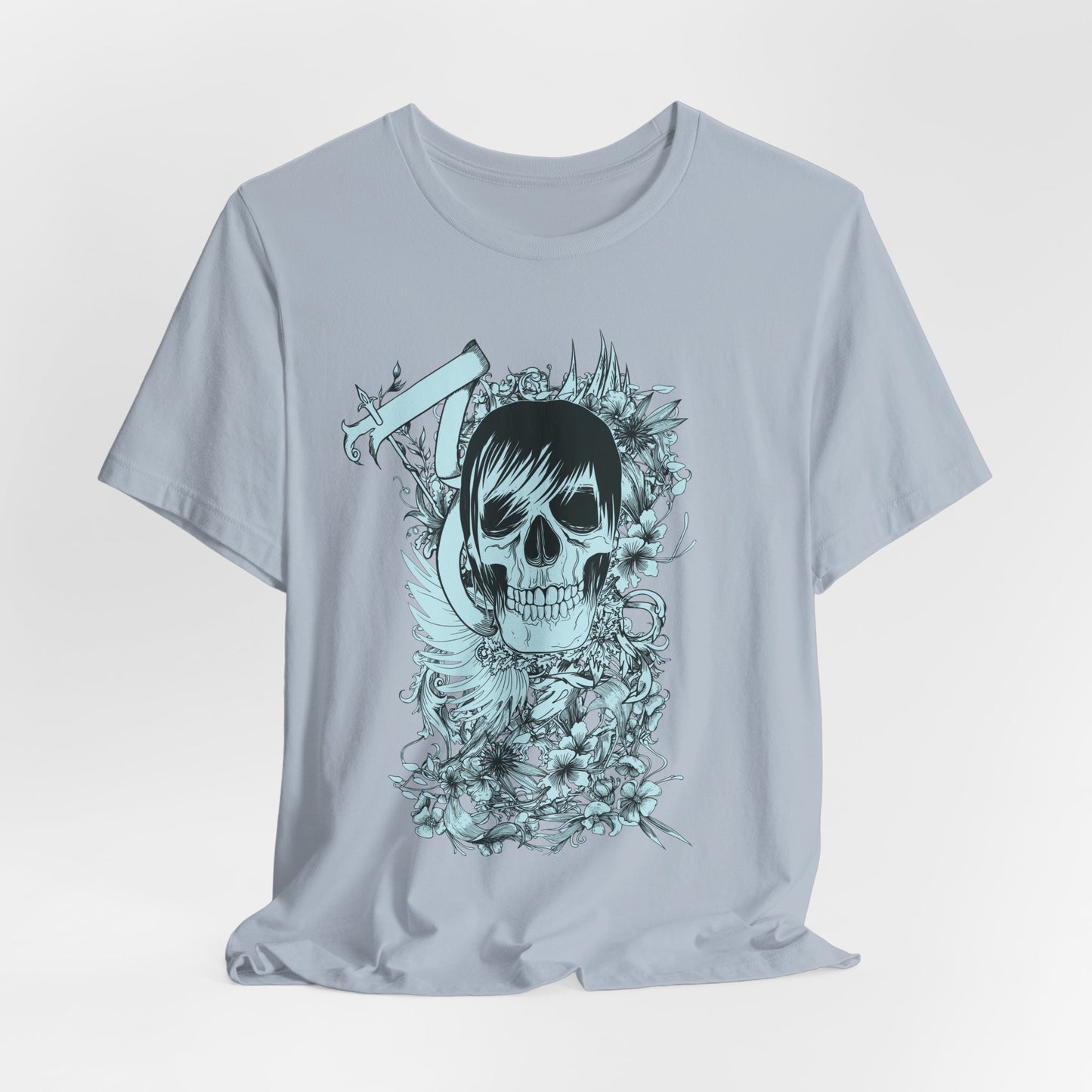 Sky Skull Graphic Design Tee, Skull Shirt, Vintage Tees, Art Design T-Shirt, Vintage Graphic Tee, Art Shirts with Skulls