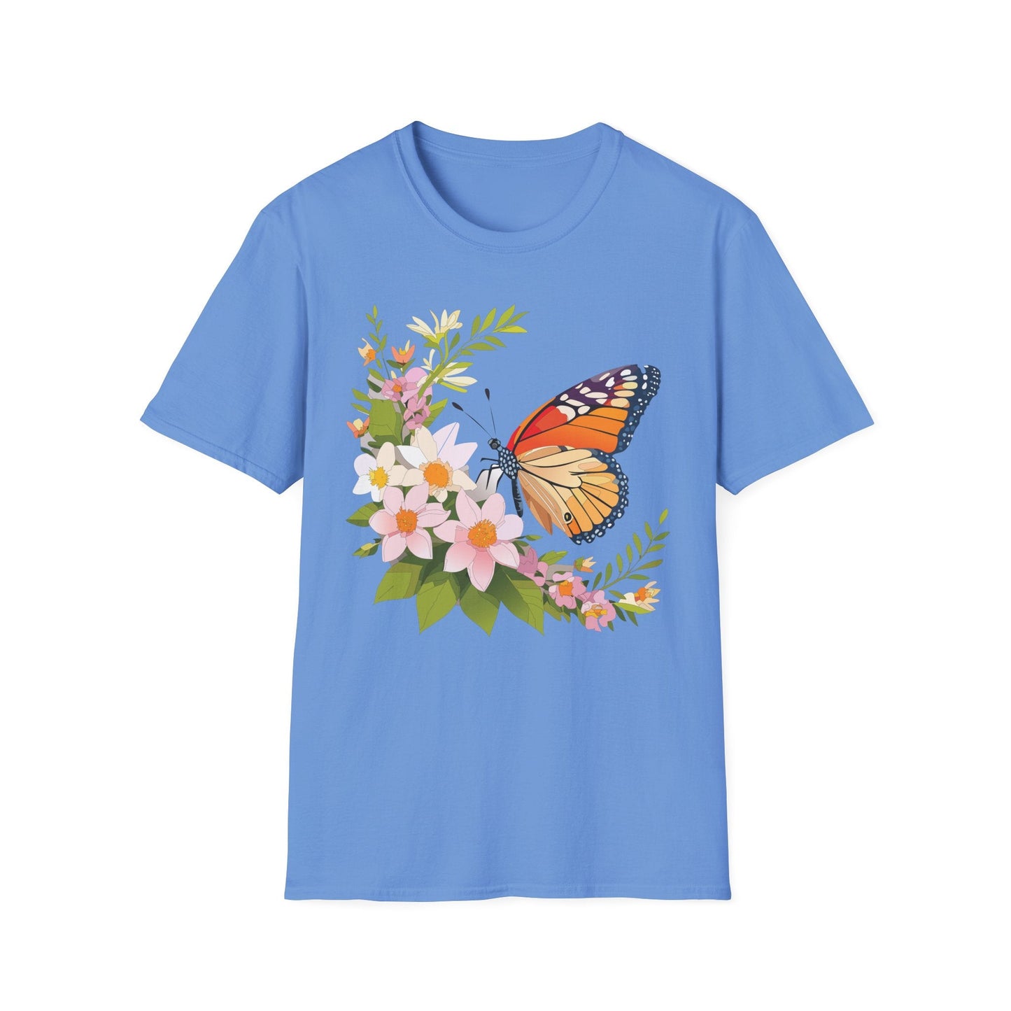 Monarch Butterfly T Shirt Unisex Softstyle Gildan 64000 100 Percent Cotton Tee Breathable