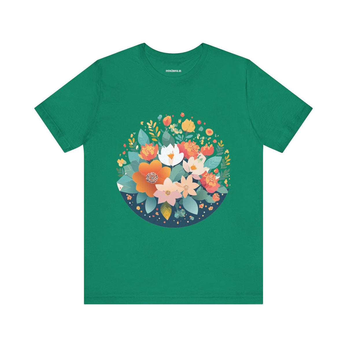 Floral Graphic Unisex Cotton Bella+Canvas Tee with Flowers Design ab100