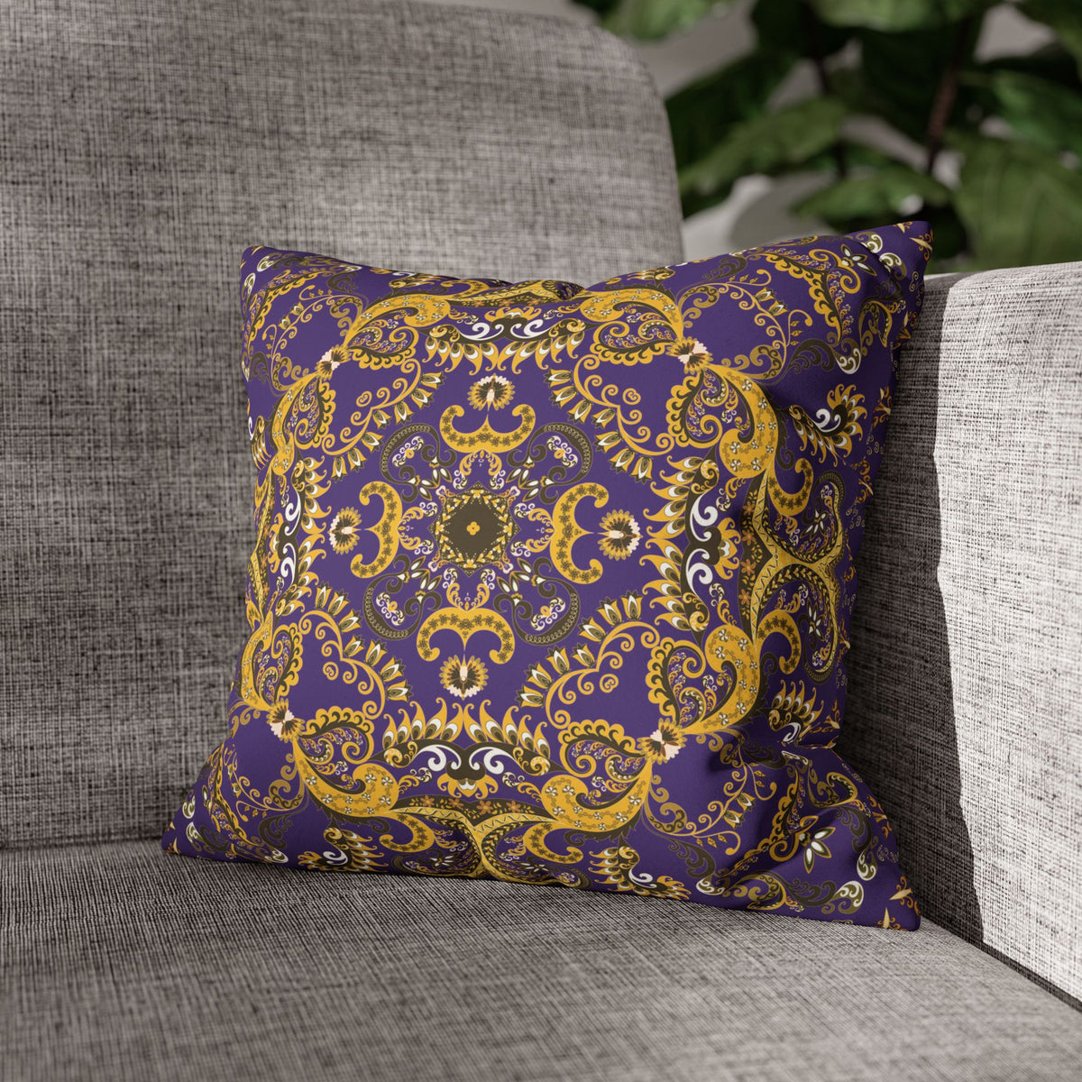 Funda de almohada de gamuza sintética con adorno