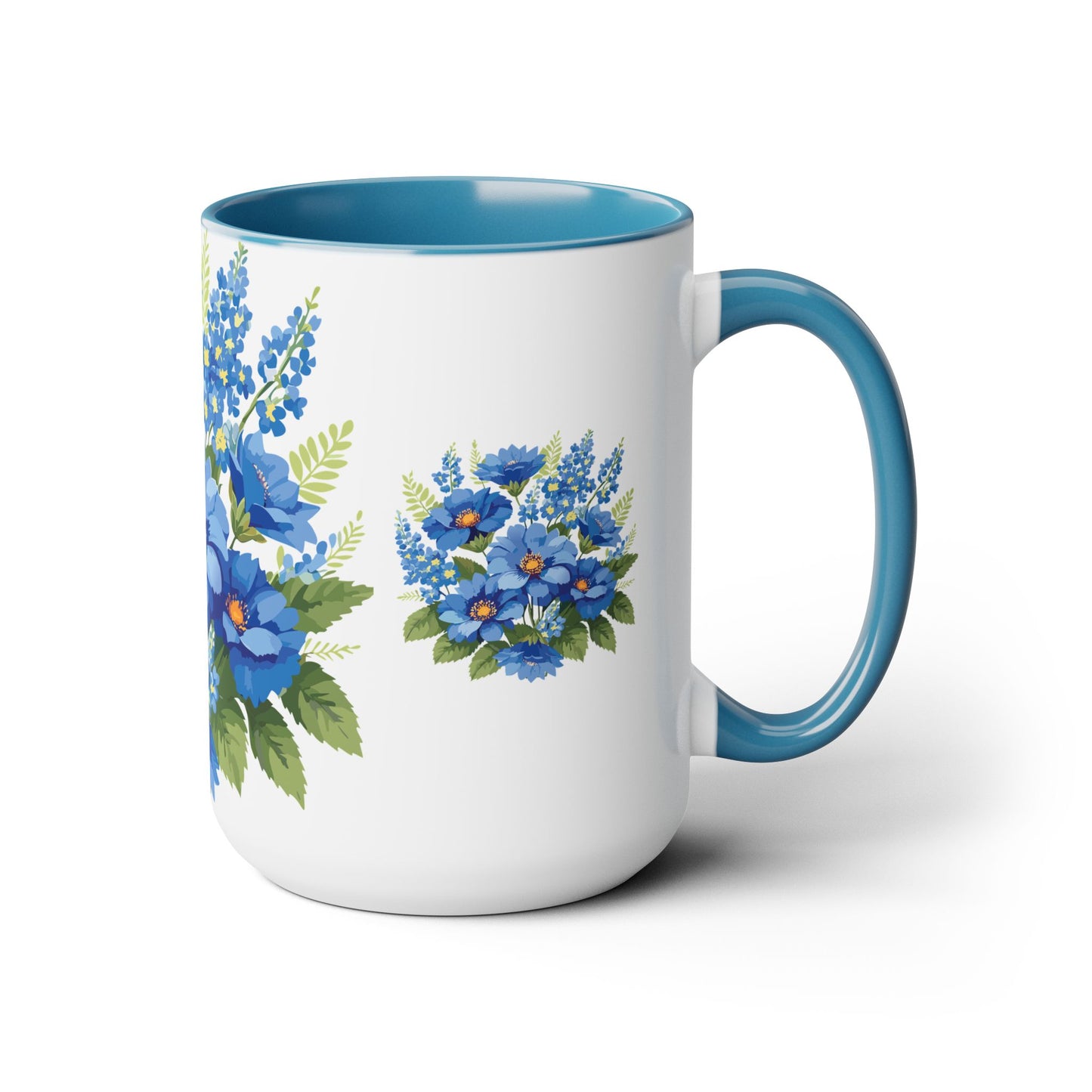 Two-Tone Coffee Mug with flowers