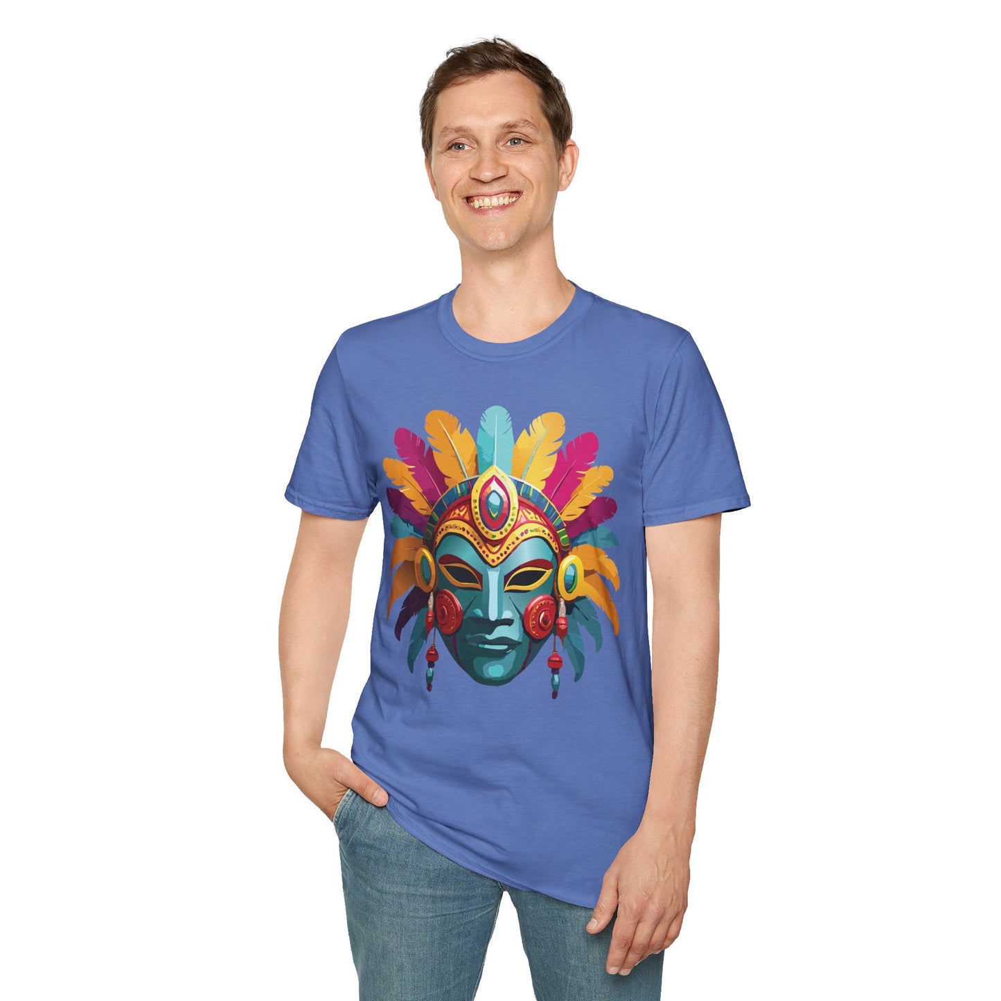 Mask Graphic Unisex Cotton Masquerade Design Artwork Tee 26