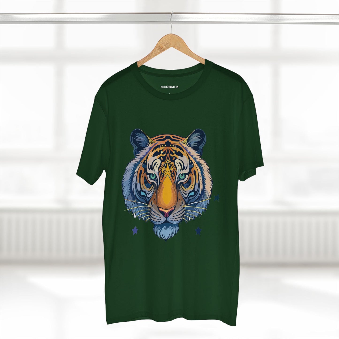 Unisex Tiger Shirt Premium Cotton Staple Tee With Original Art Design From Retro2Nova Art Collection For Everyday Comfort