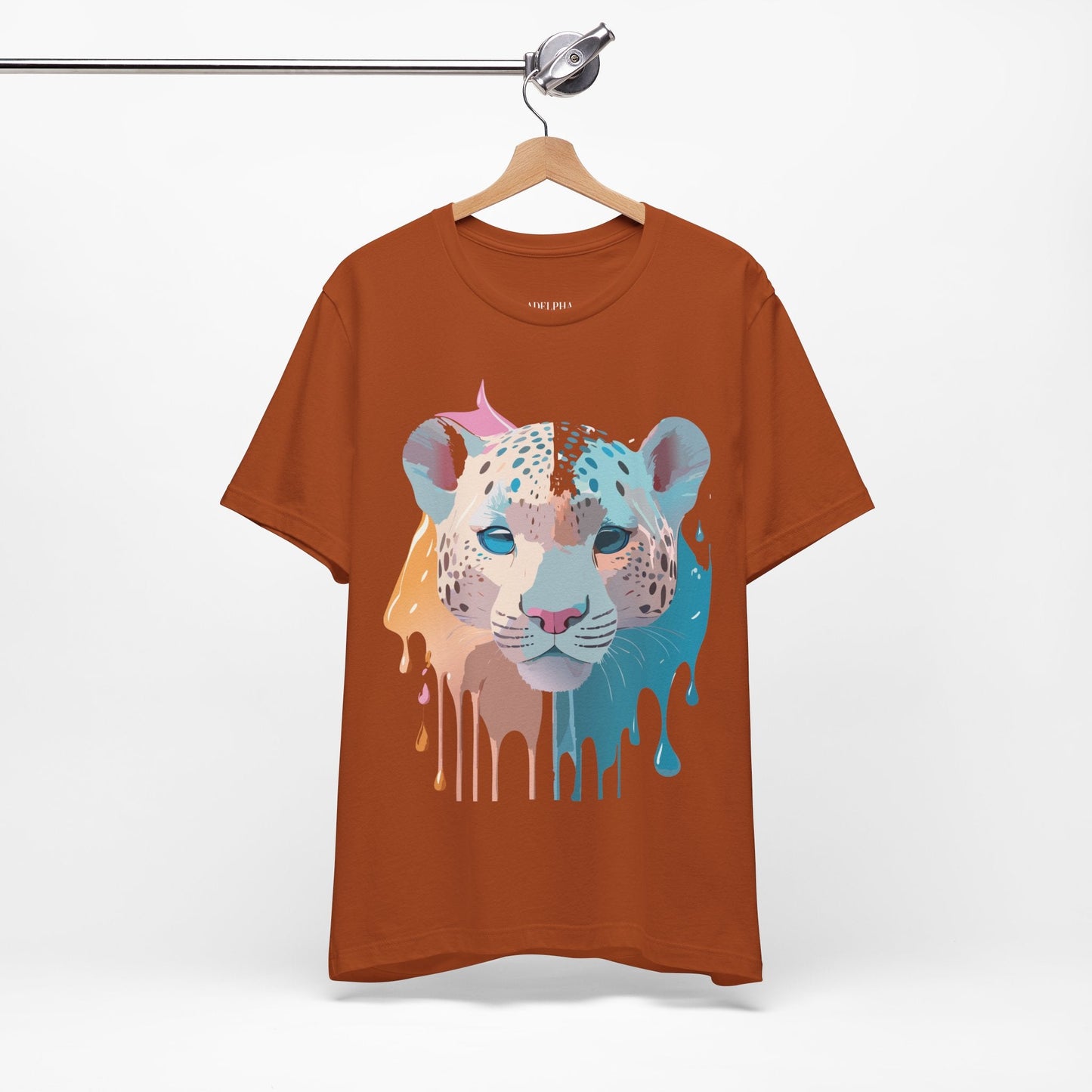 Adelpha Cheetah Graphic Tee Unisex Short Sleeve Art Design Shirt