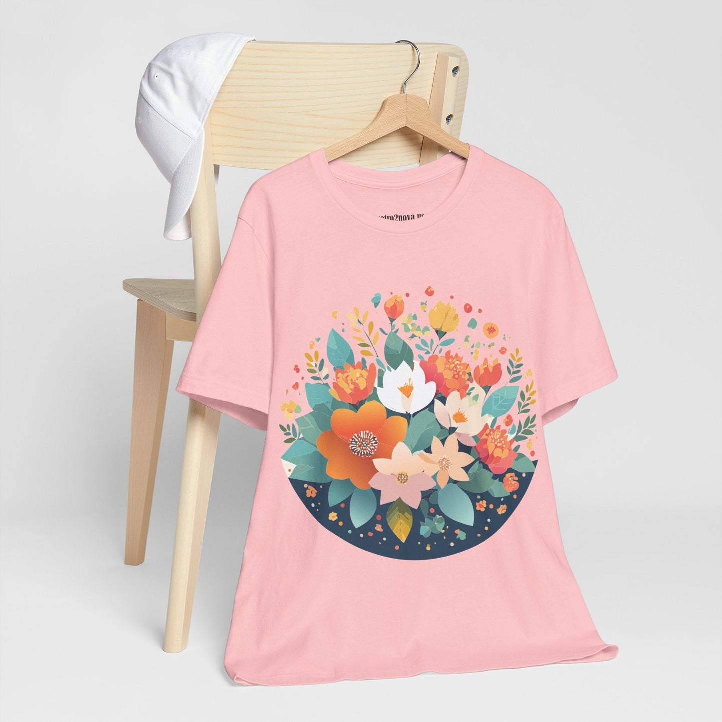 Floral Flowers Shirt Unisex Lightweight Breathable Jersey Tee Floral Pattern Short Sleeve