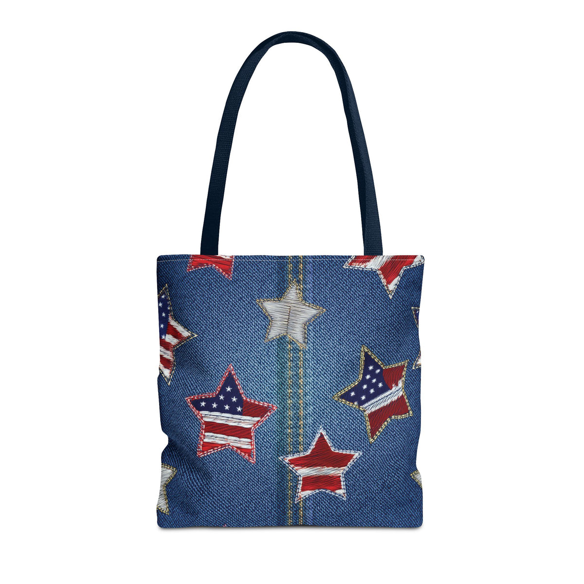 4th of July Graphic Denim Fabric Imitation Print Unisex Canvas Bag Poly Spun 3 Sizes Tote Bag 200-9