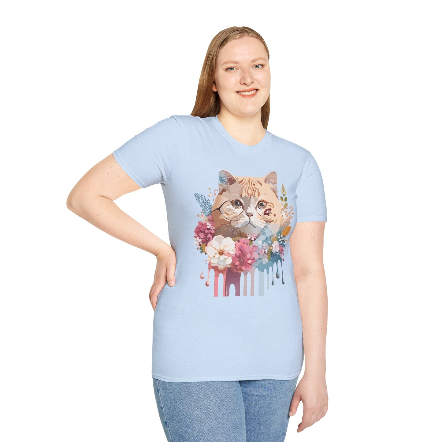 Cat Shirt Unisex Cat Tee Kitten Print Softstyle Gildan 64000