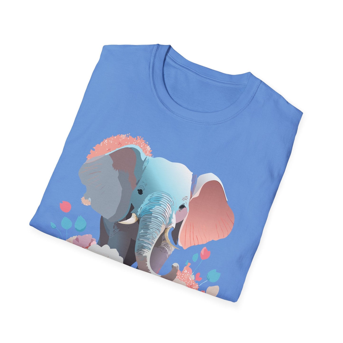 Elephant T Shirt Unisex Softstyle Graphic Tee With Elephant Animation Animal Print