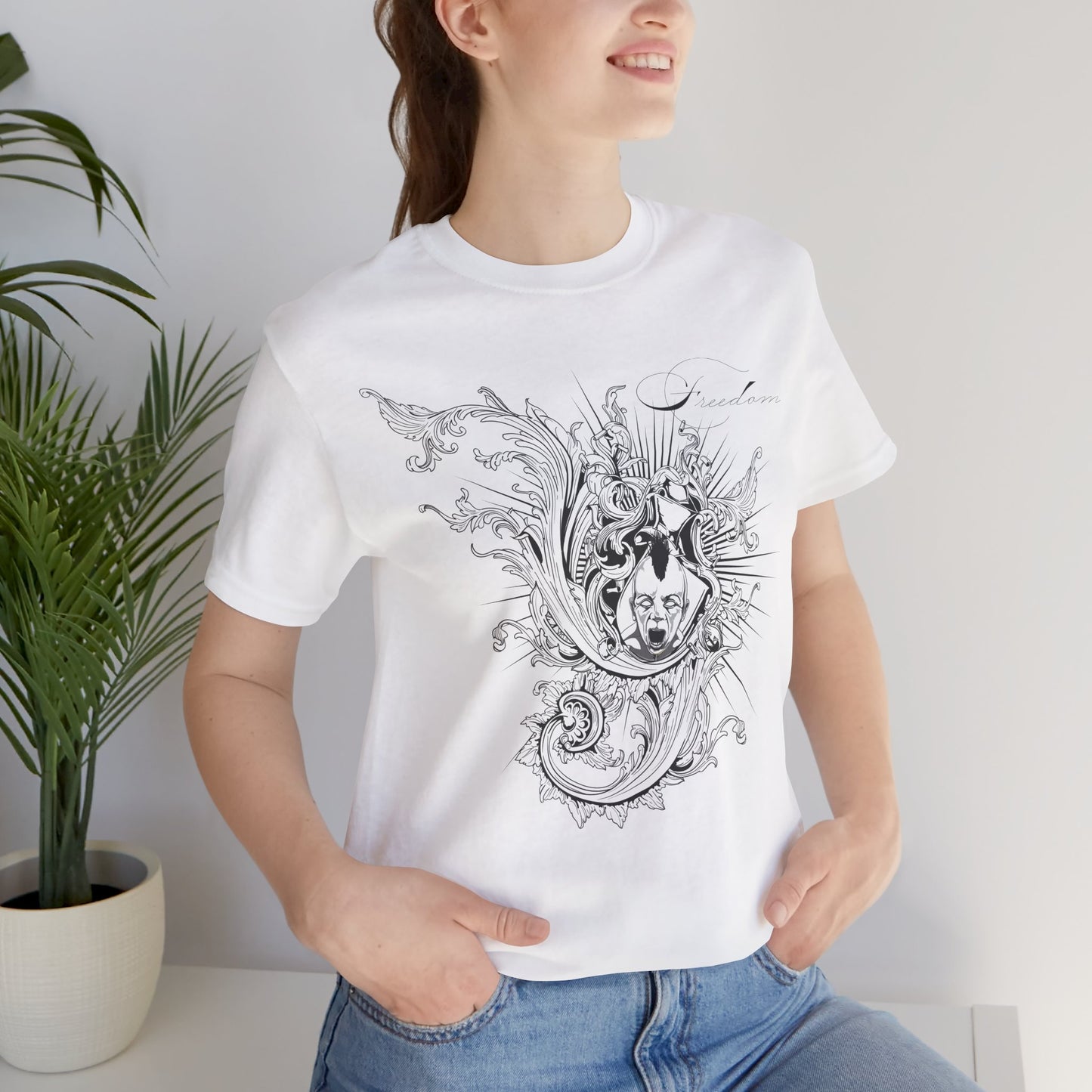 Freedom Art Design Tee, Artistic Tee, Graphic T-Shirt, Music Tees, Artistic Music T-Shirt, Vintage Top