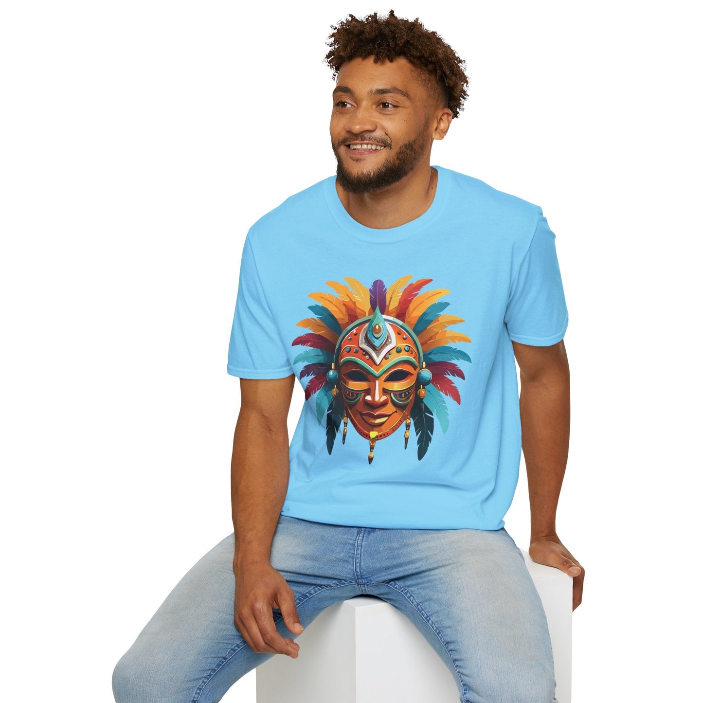 Mask Tee Shirt Unisex Softstyle 100 Percent Ring Spun Cotton Masquerade Tees For Comfort