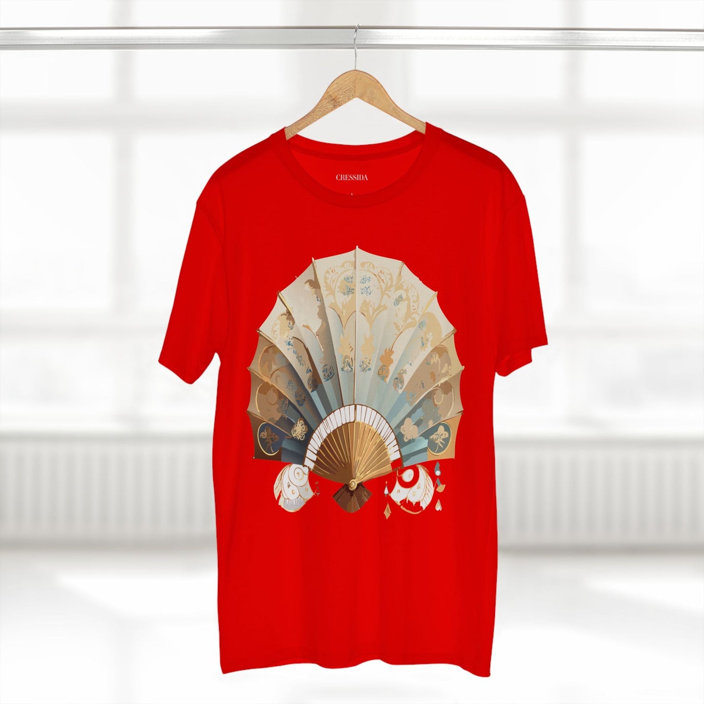Antique Fan Graphic Design T-Shirt Unisex 100 Cotton Floral Carnival Artwork Tee 14