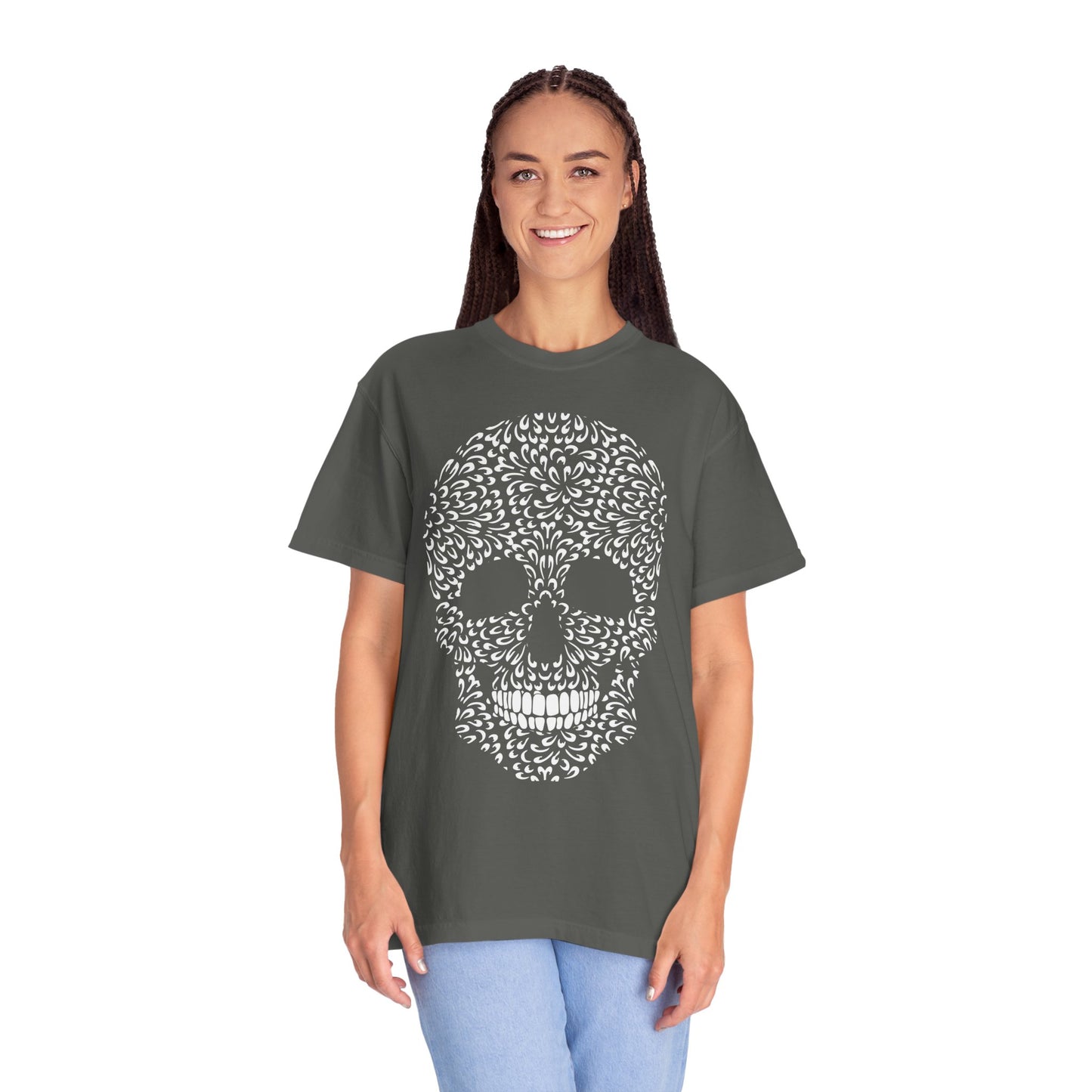 Unisex-T-Shirt aus Baumwolle mit Totenkopf 