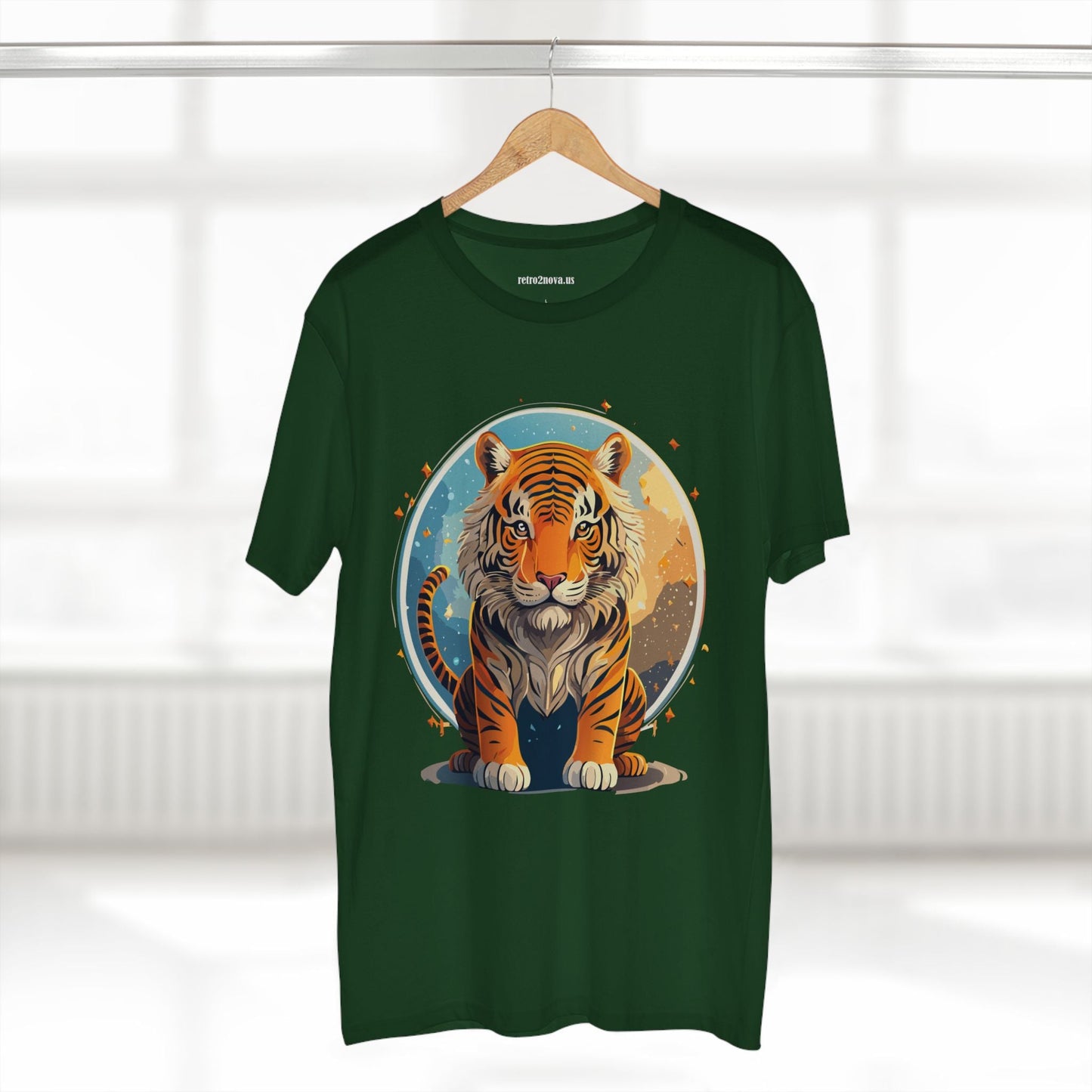 Unisex Premium Cotton Staple Tee With Original Tiger Art Design From Retro2Nova Art Collection For Everyday Comfort