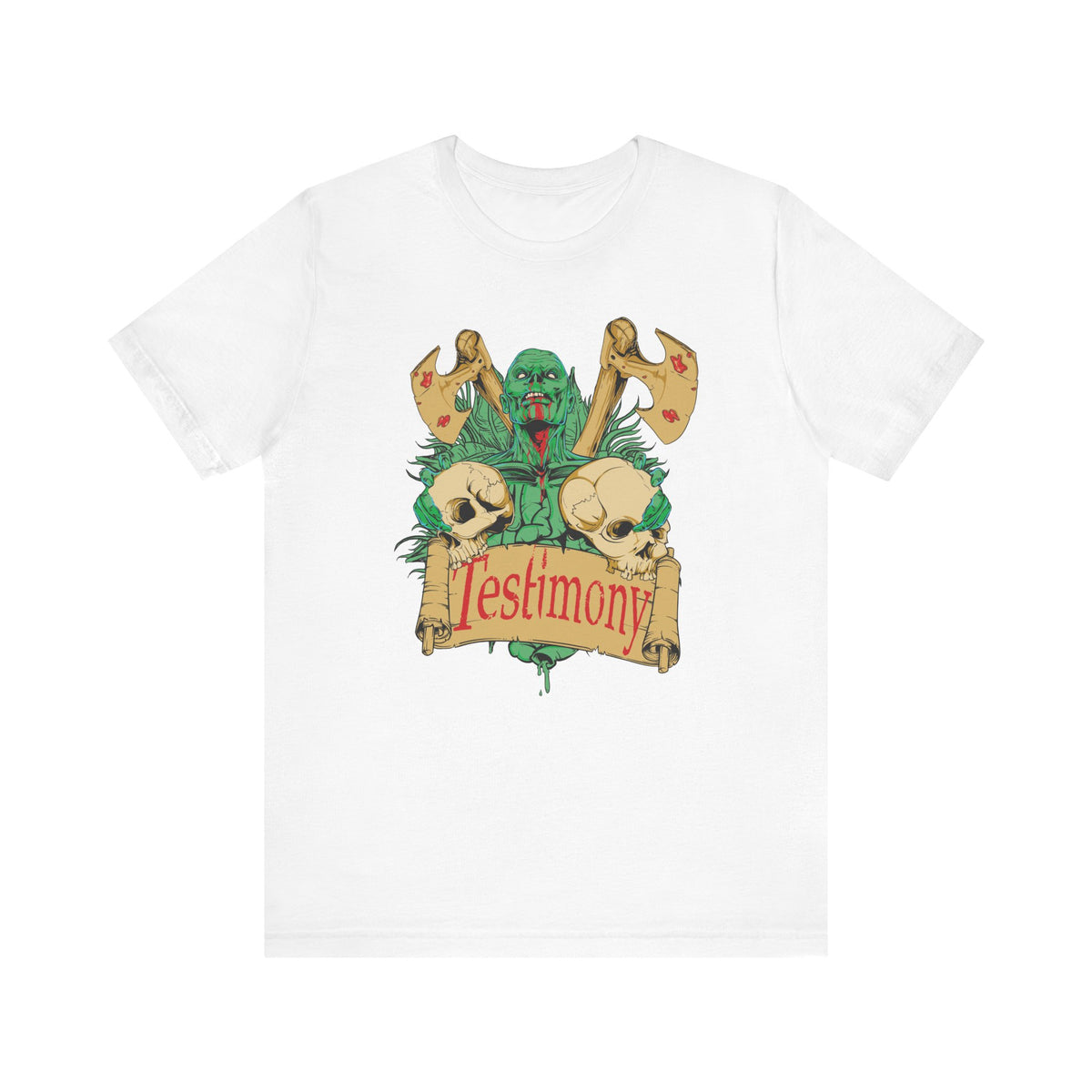 Cthulhu Skull Axes Testimony Tee Lovecraft Horror Mythos Unisex Cotton Shirt Art-42