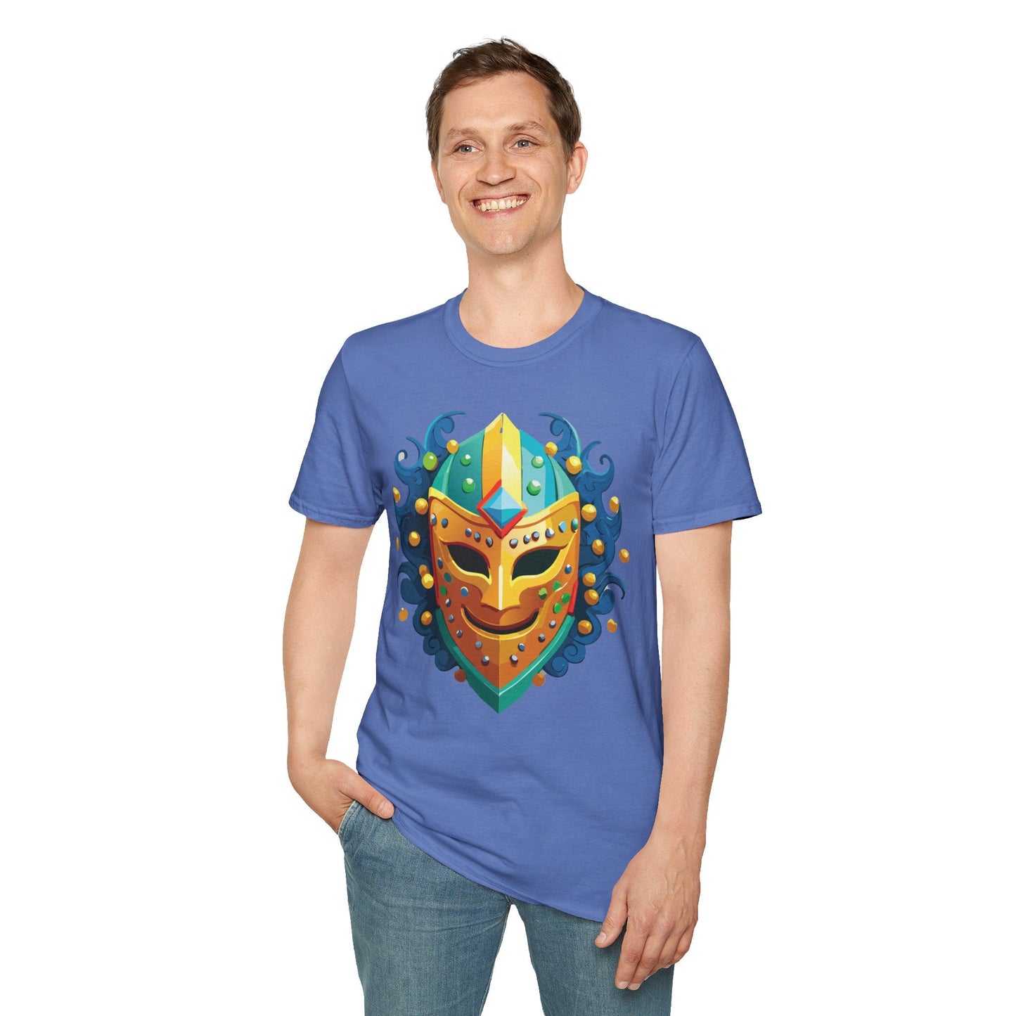 Mask Graphic Unisex Cotton Masquerade Design Artwork Tee 11