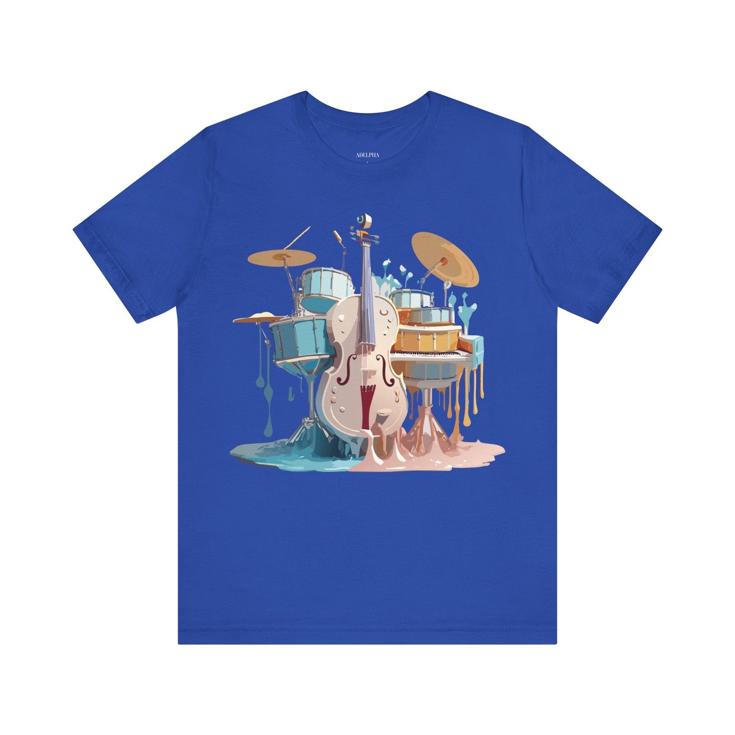 Music Graphic Unisex 100 Cotton Vintage Art with Musical Elements Tee 84