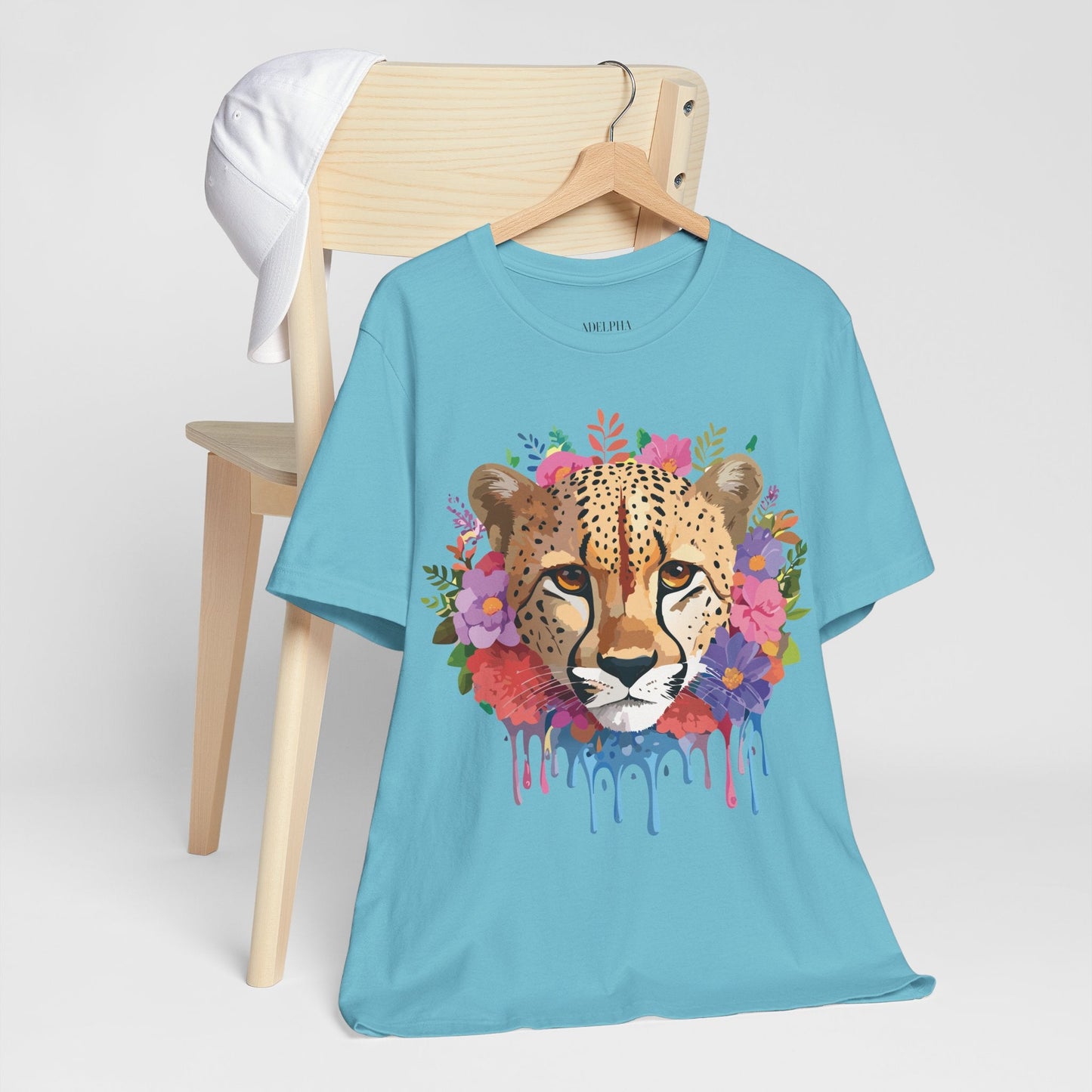 Adelpha Cheetah Graphic Tee Unisex Short Sleeve Art Shirt Original Artwork