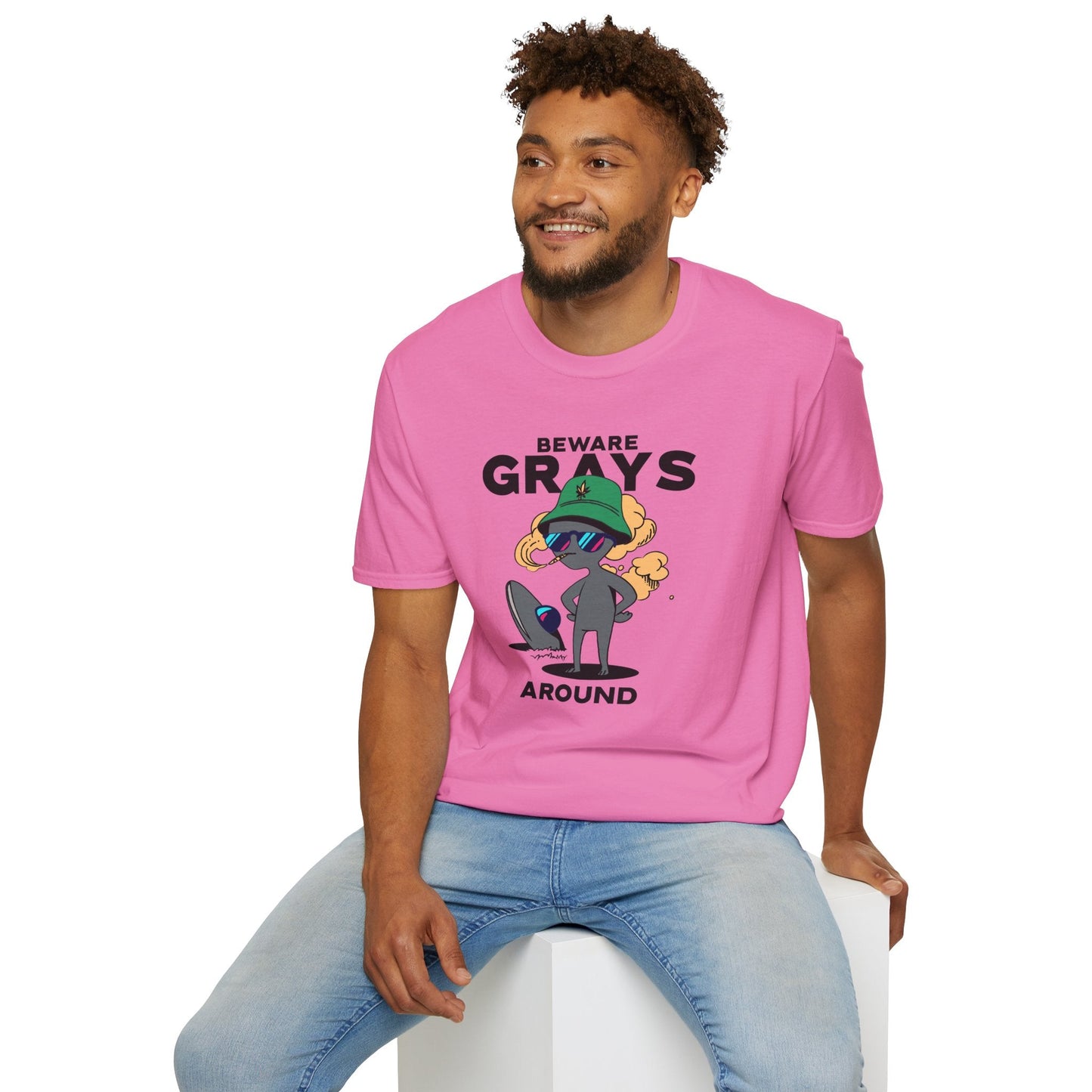 Funny Aliens UFO Graphic Unisex Cotton T-Shirt  18