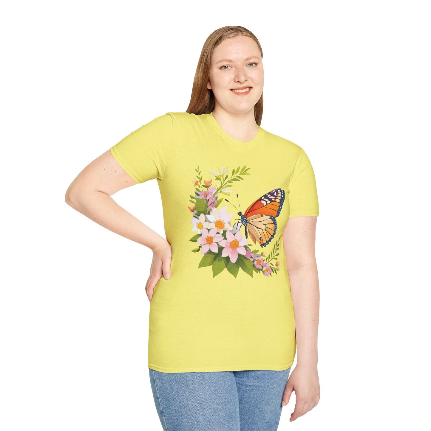 Monarch Butterfly T Shirt Unisex Softstyle Gildan 64000 100 Percent Cotton Tee Breathable