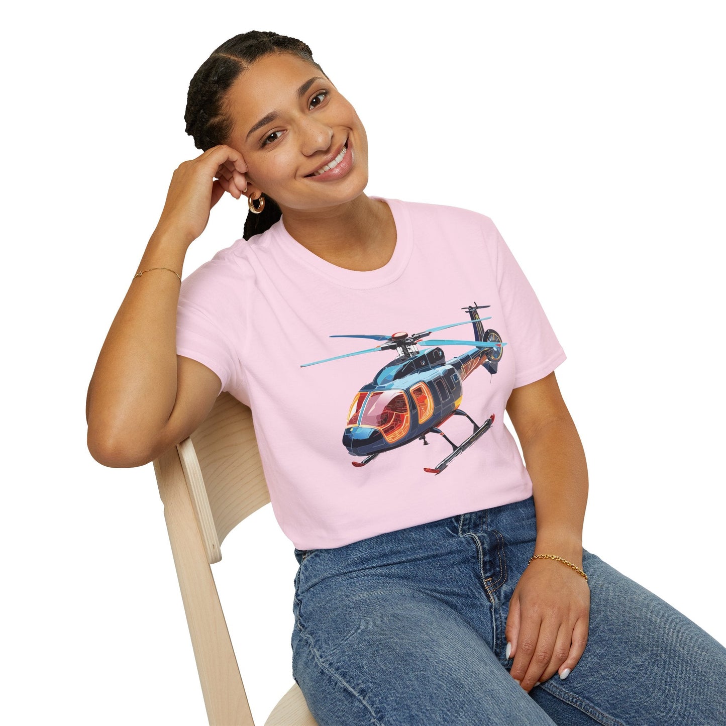 Chopper Helicopter Graphic Unisex Cotton Softstyle Short Sleeve Tee 6