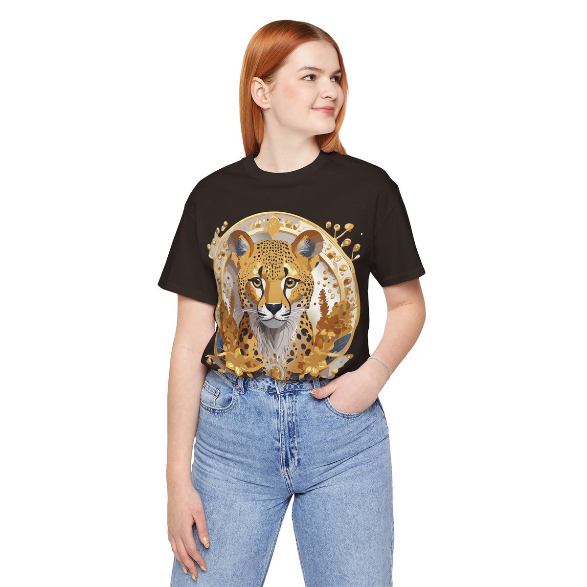 Medallion Graphic Unisex Cotton Bella+Canvas Tee with Floral Art Design m76