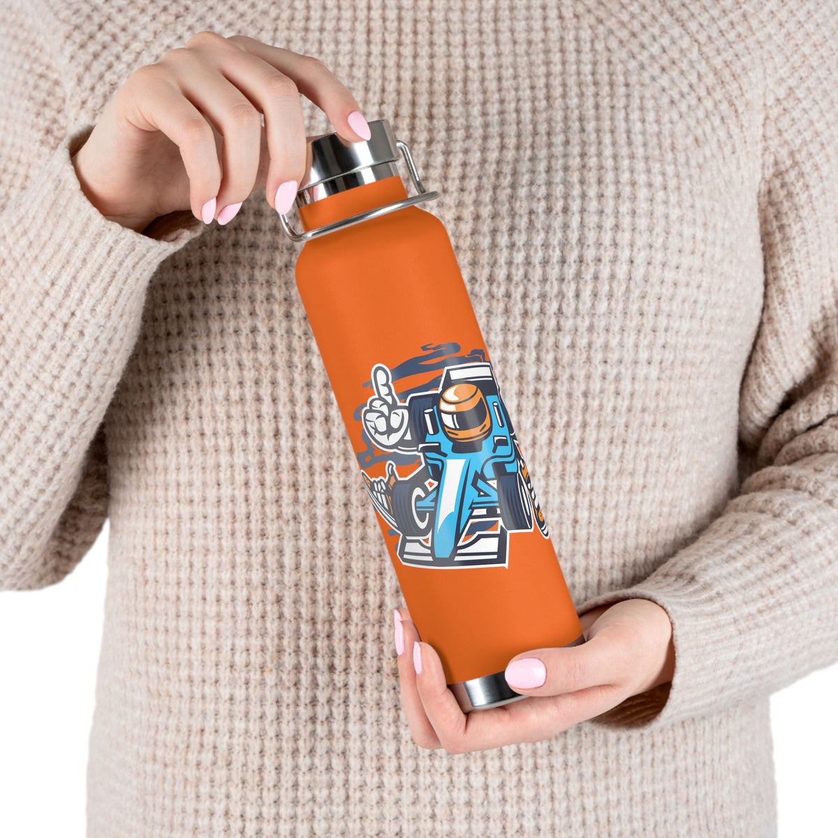 22oz Copper Insulated Water Bottle with Cartoon Design - CV107