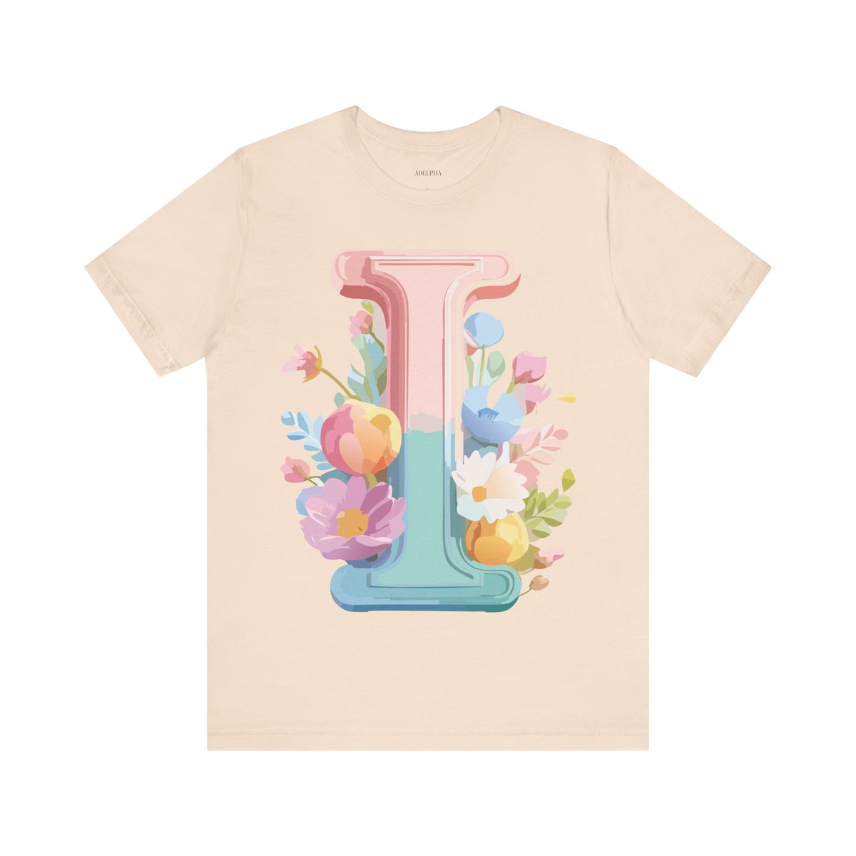 Letter I Graphic Unisex Cotton Bella+Canvas Tee with Art Letter Design
