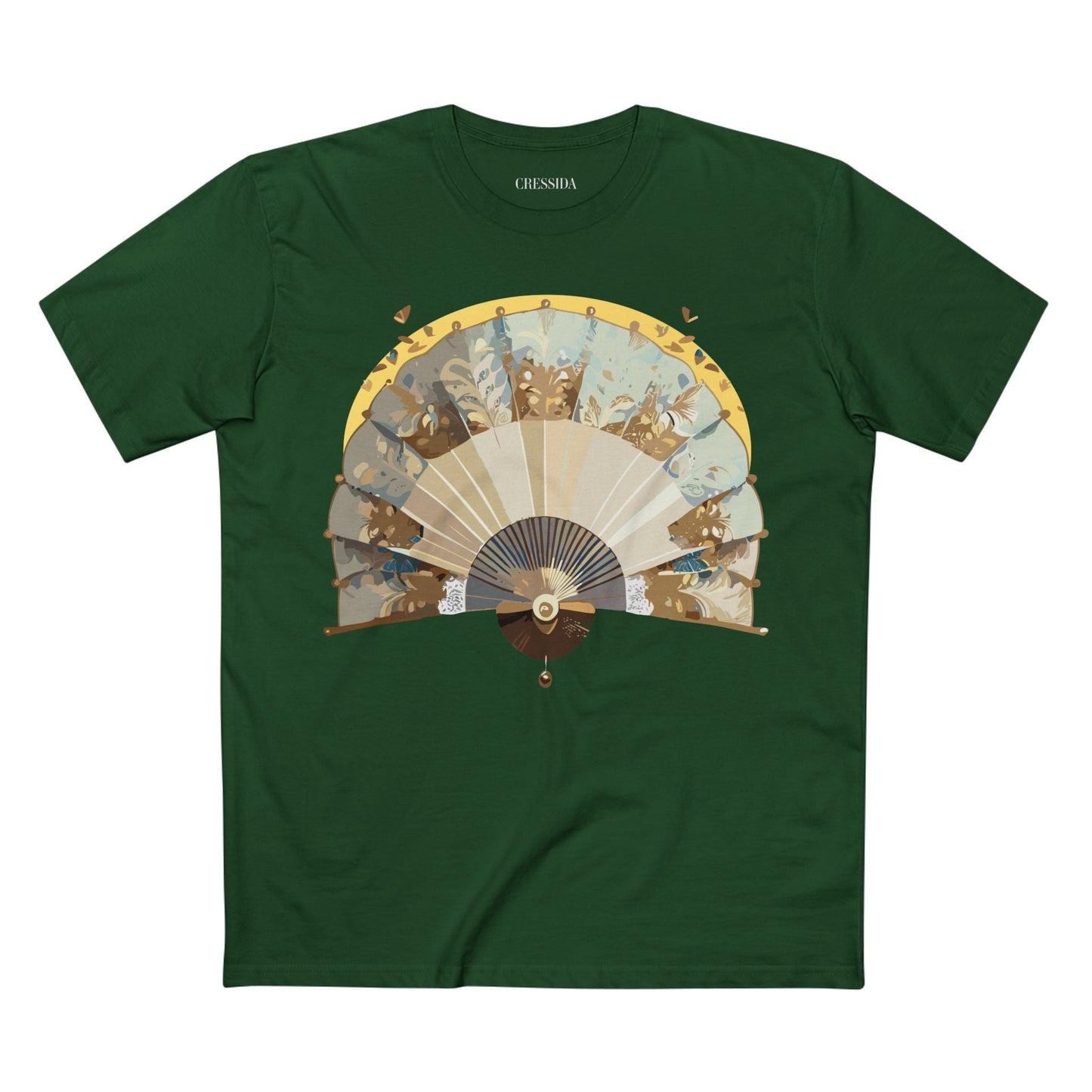 Antique Fan Graphic Design T-Shirt Unisex 100 Cotton Floral Carnival Artwork Tee 26
