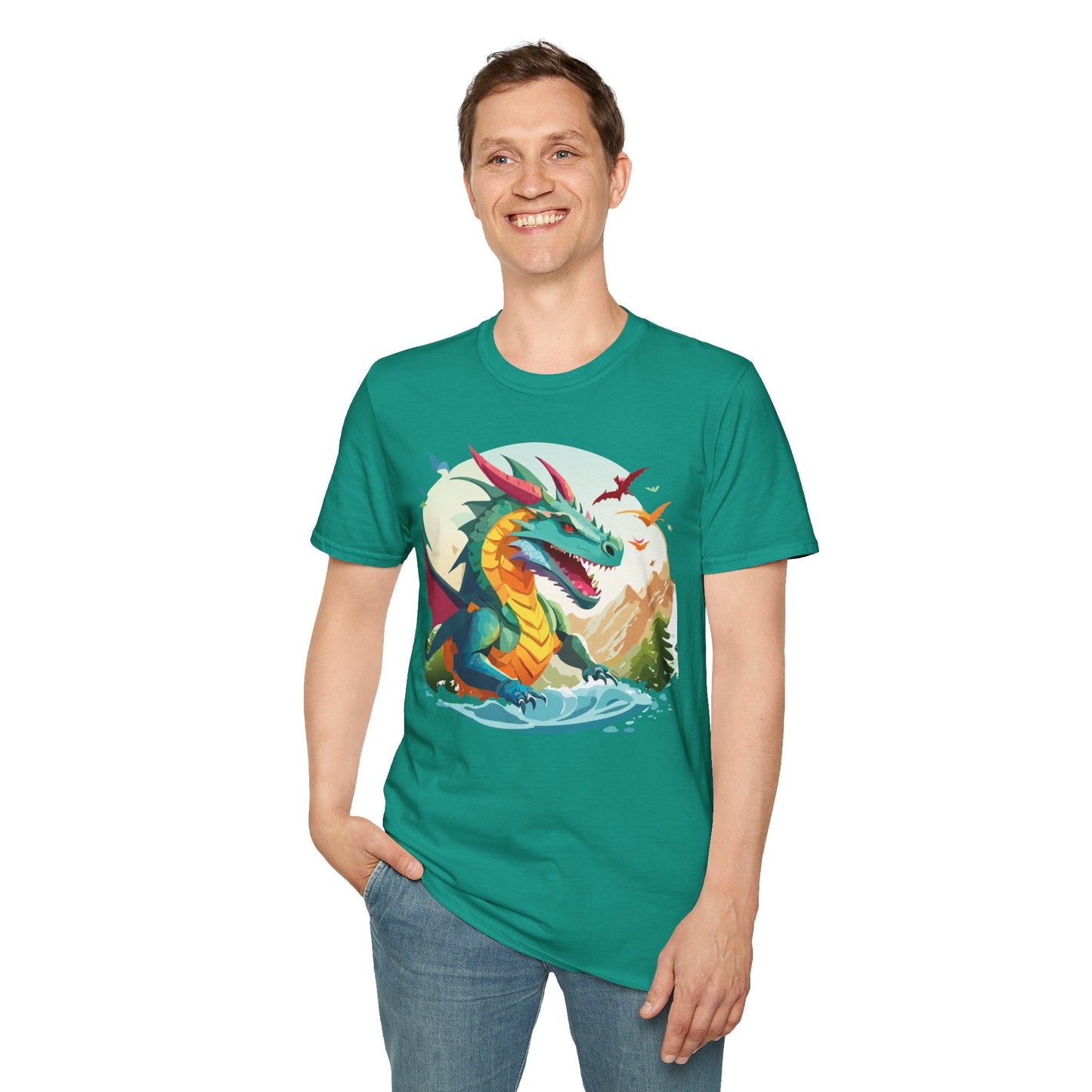 Dragon T Shirt Unisex Animal Tee Softstyle 64000 Premium 100 Percent Ring Spun Cotton