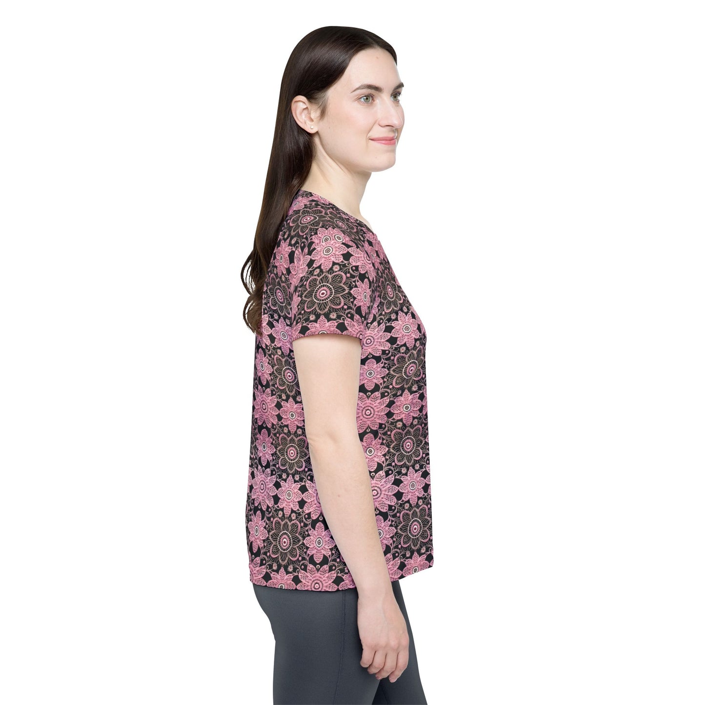 Lace Print Poly Shirt, Poly Shirt with Lace Print, Lace Shirt 63