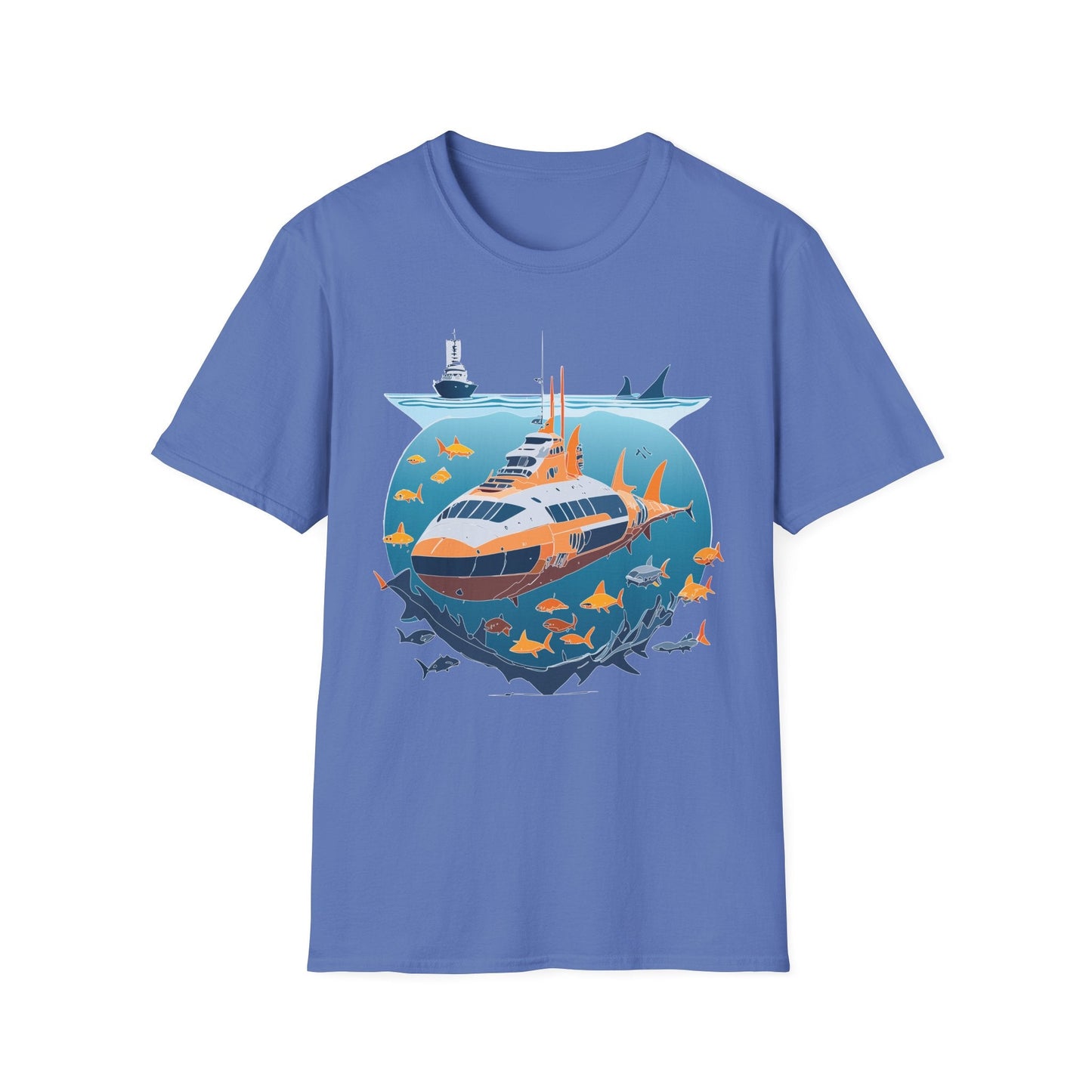 Ocean Tee Shirt Unisex Short Sleeve Gildan Softstyle 64000 Premium Comfort Ocean Artwork