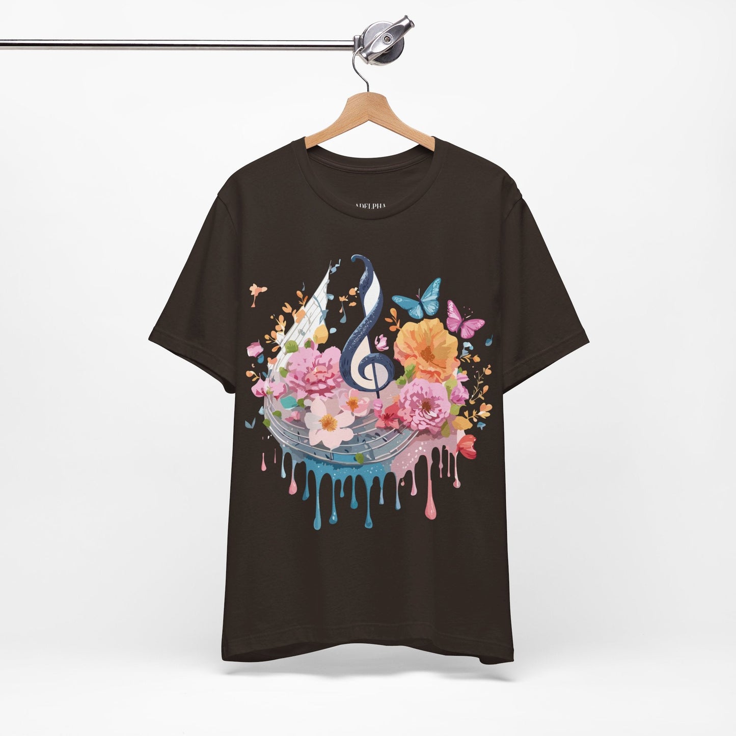 Music Graphic Unisex 100 Cotton Vintage Art with Musical Elements Tee 125