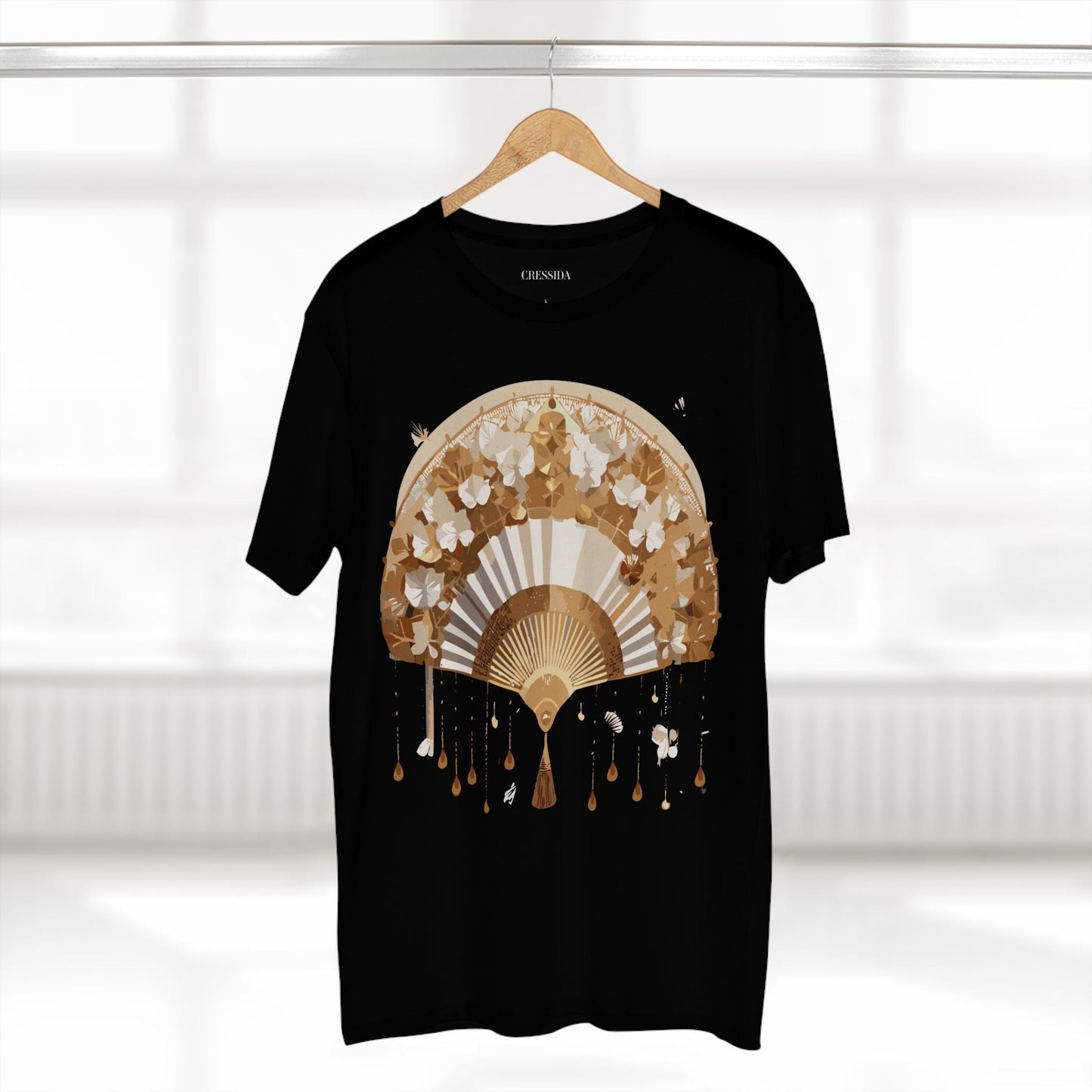 Antique Fan Graphic Design T-Shirt Unisex 100 Cotton Floral Carnival Artwork Tee 17
