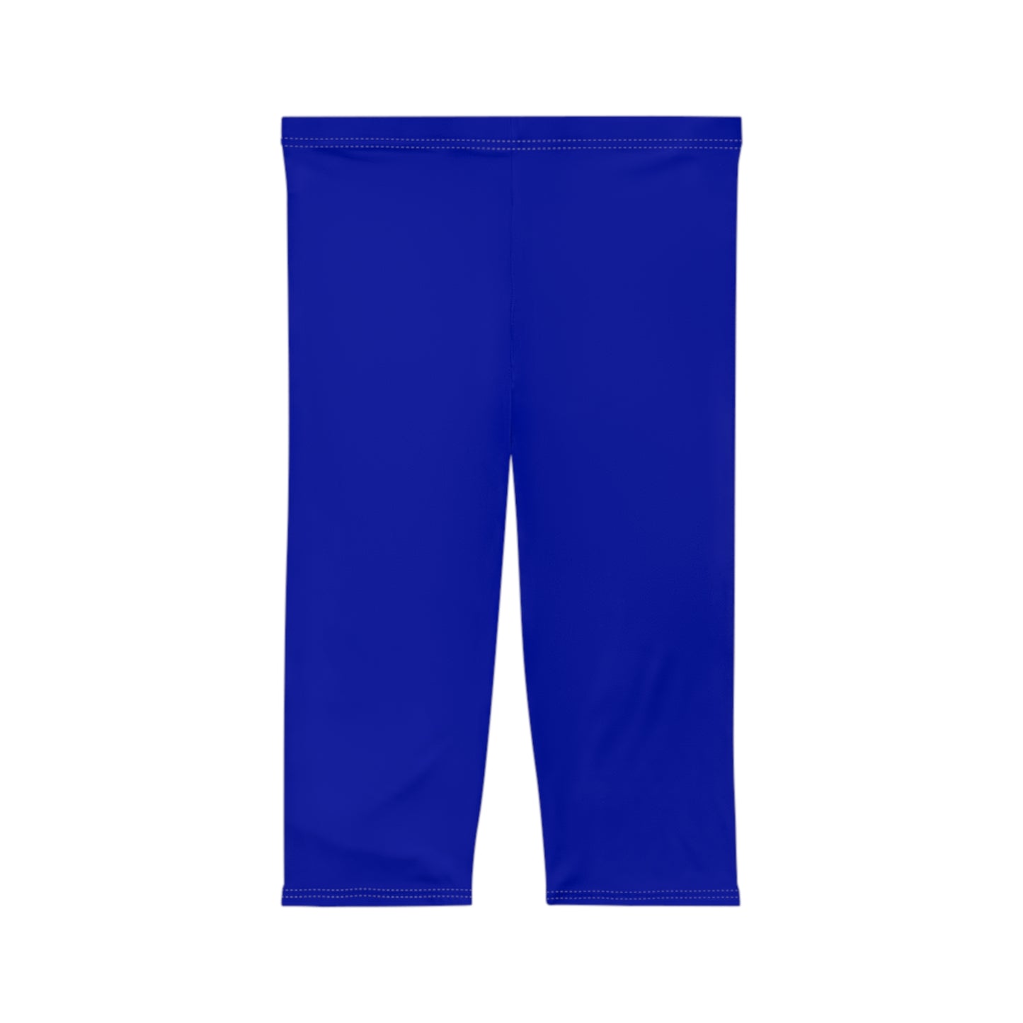 Vivid Royal Blue Color Women's Brushed Suede Poly Span Casual Capri Leggings XS-2XL