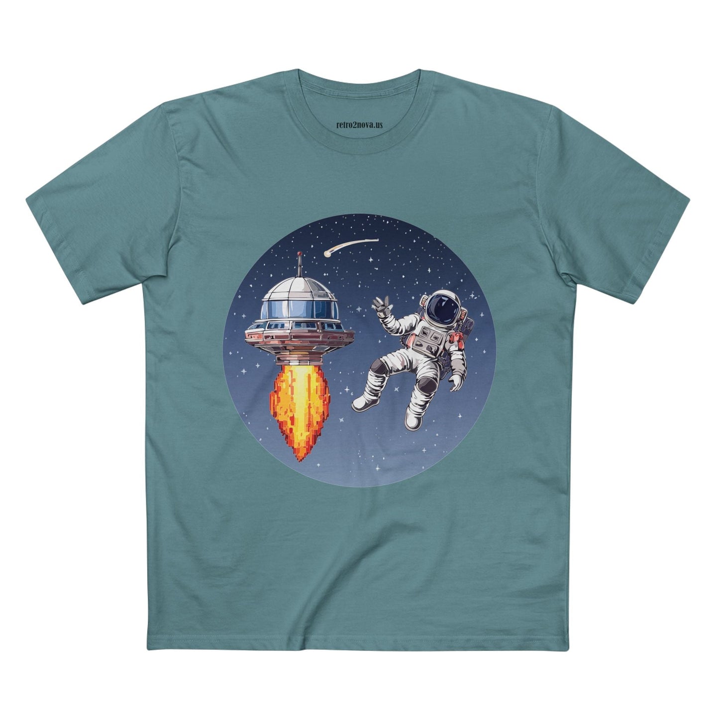 Cosmos Astronaut Shirt Unisex Premium Cotton Tee With Original Art Design Retro2Nova