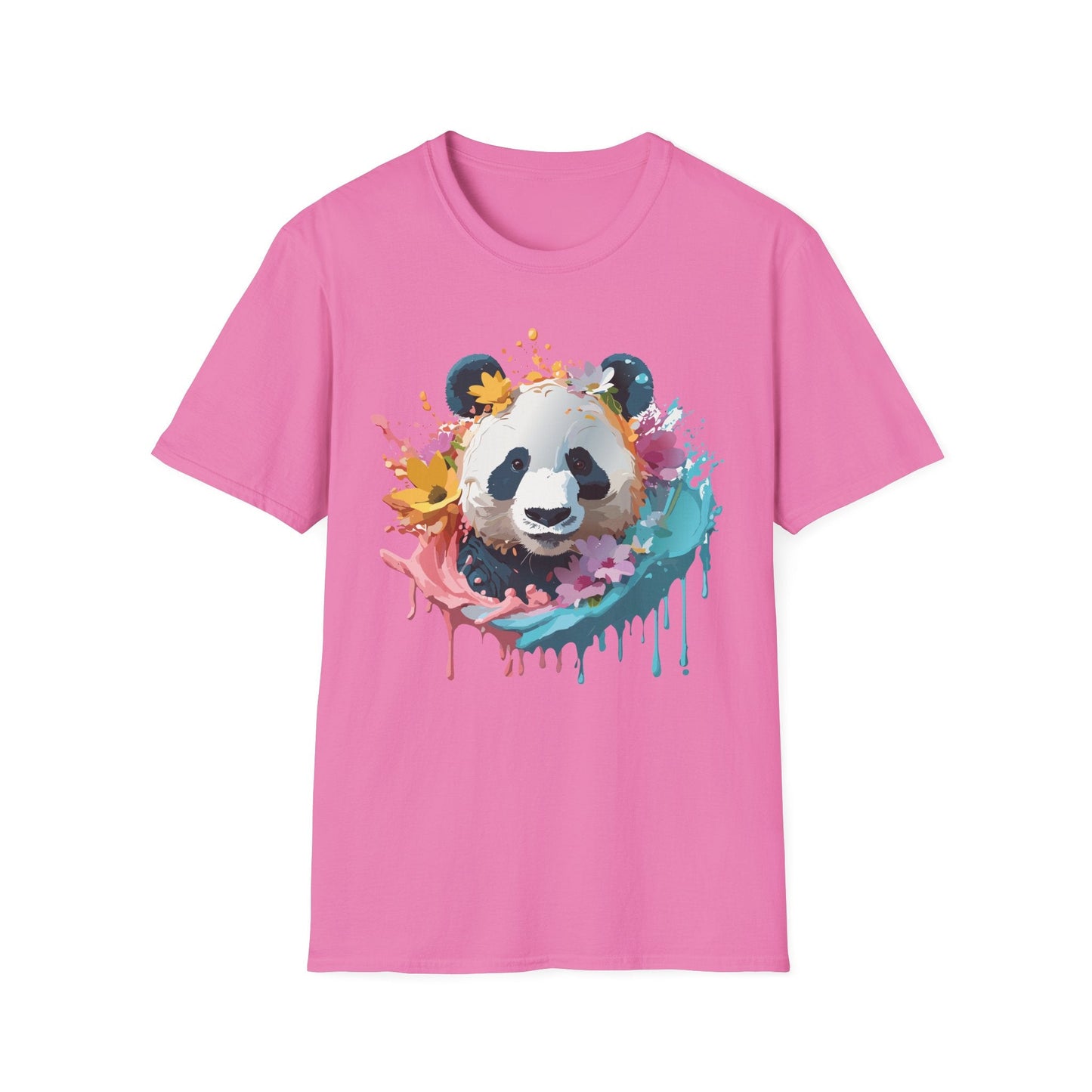 Unisex Panda Shirt Softstyle Tee 100 Percent Ring Spun Cotton Casual Animal Print