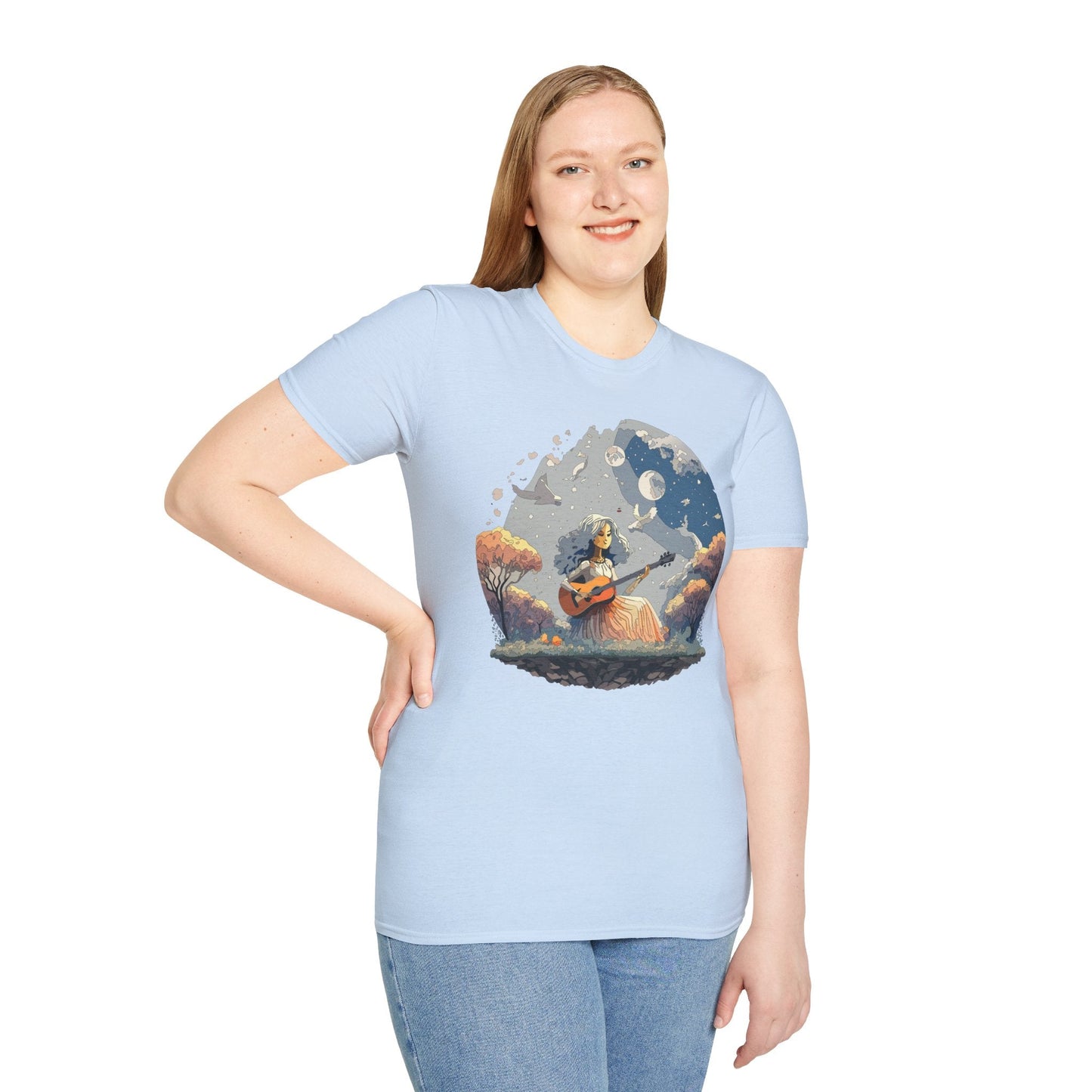 Womens Graphic T Shirt Art Design Tee Unisex Softstyle Cotton Shirt Everyday Comfort Durable Wear