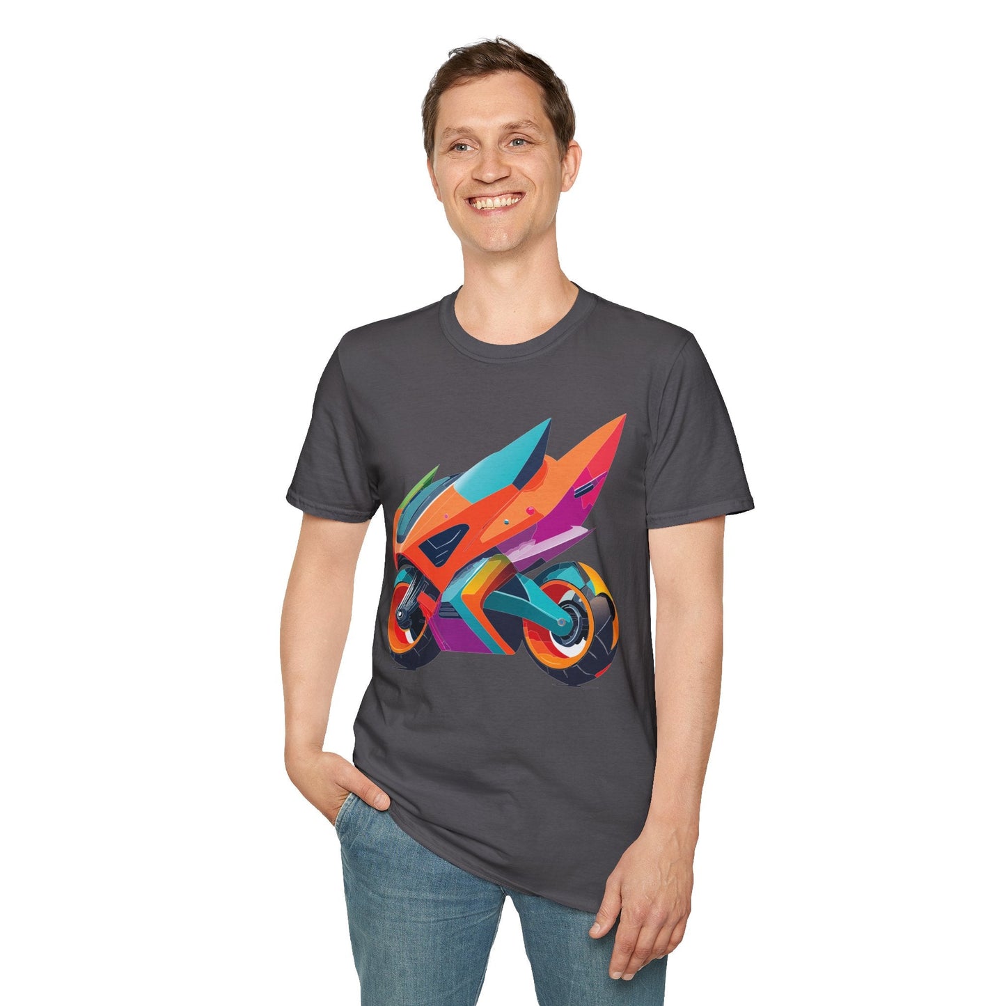 Bike Graphic Unisex Cotton Motorcycle Art Design Tee 3