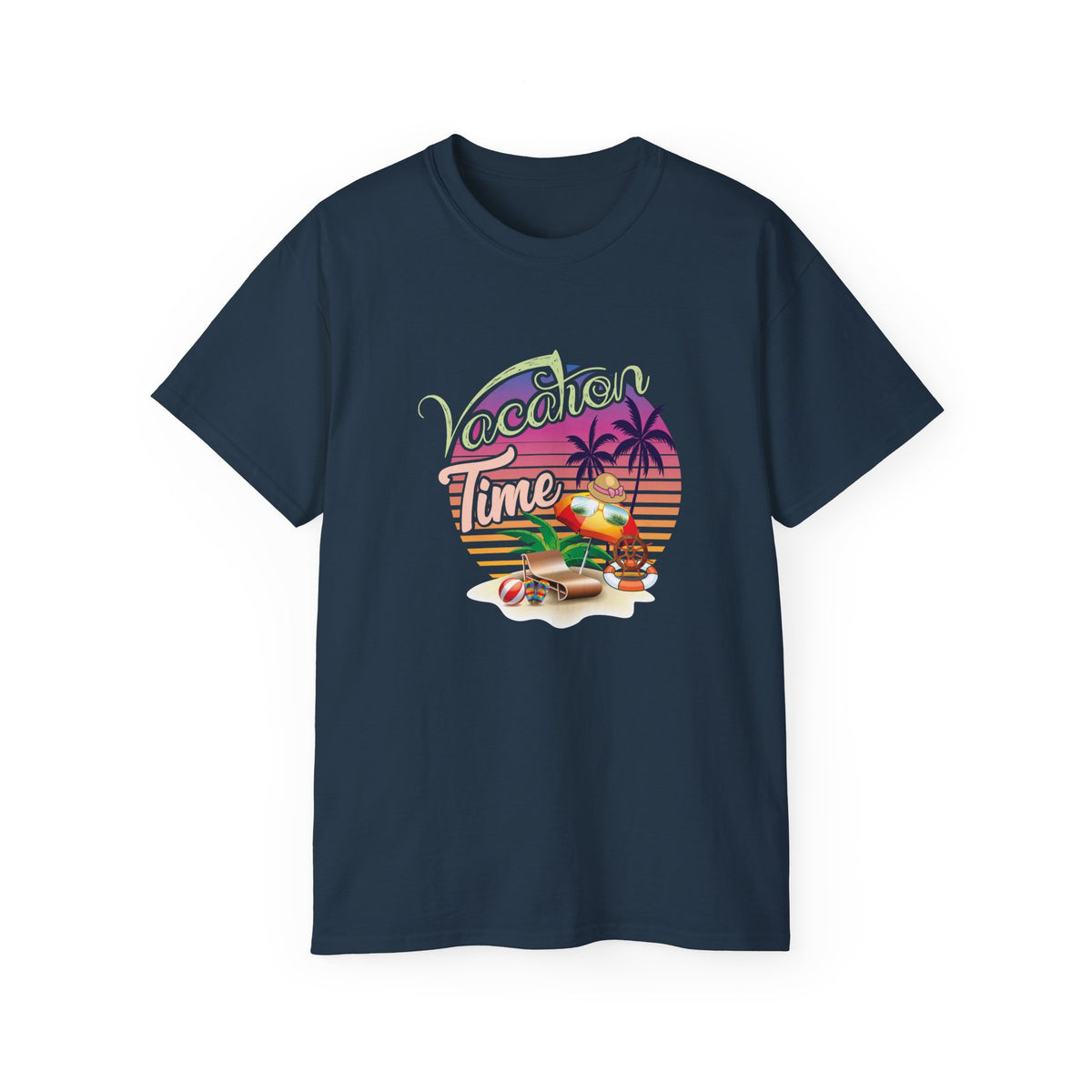 Vacation Time Palm Sunset Tee | Retro Beach Jeep Surfboard