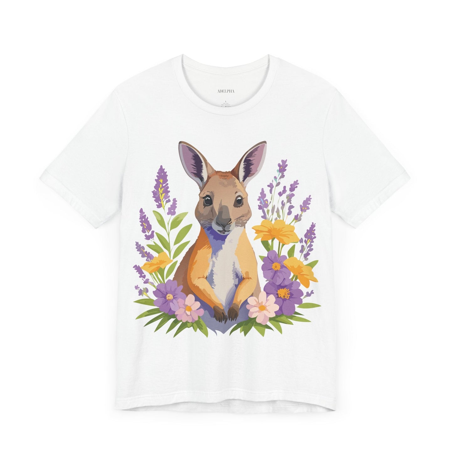 Adelpha Vintage Inspired Graphic Tee Kangaroo Artwork Unisex Jersey Short Sleeve T Shirt