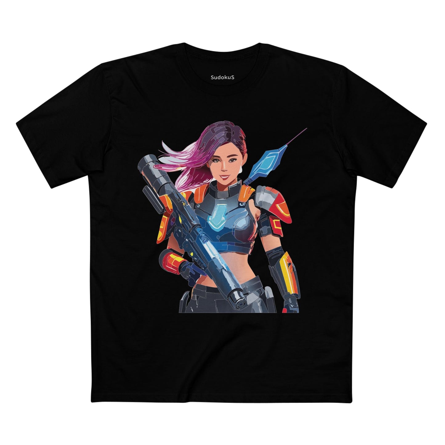 Army-woman Graphic Unisex 100 Cotton Staple Tee 1