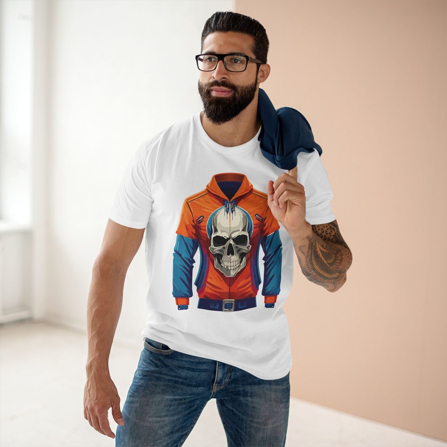 Skull And Skeleton Shirt Unisex Premium Cotton Tee Original Art Design Retro2Nova
