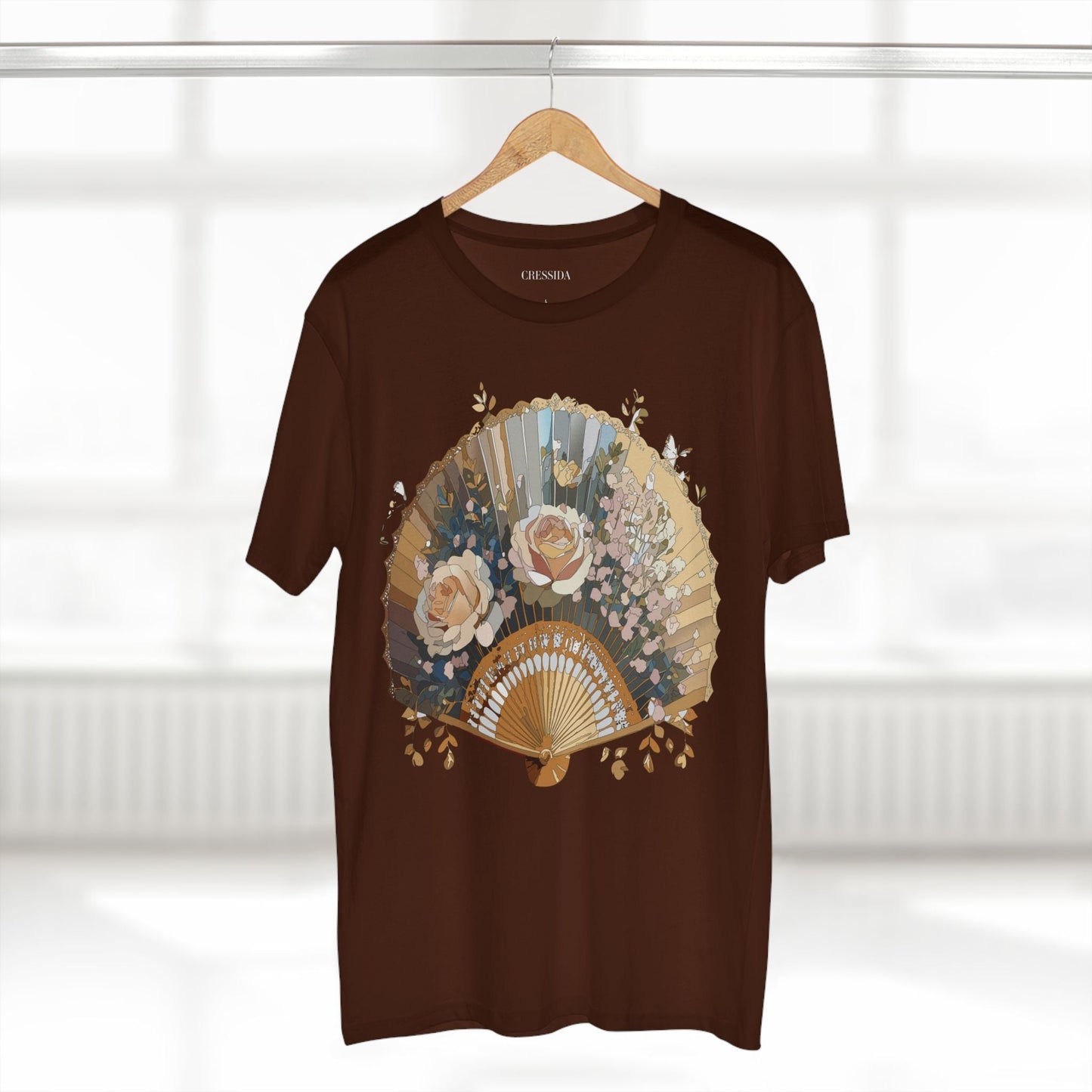 Antique Fan Graphic Design T-Shirt Unisex 100 Cotton Floral Carnival Artwork Tee 6