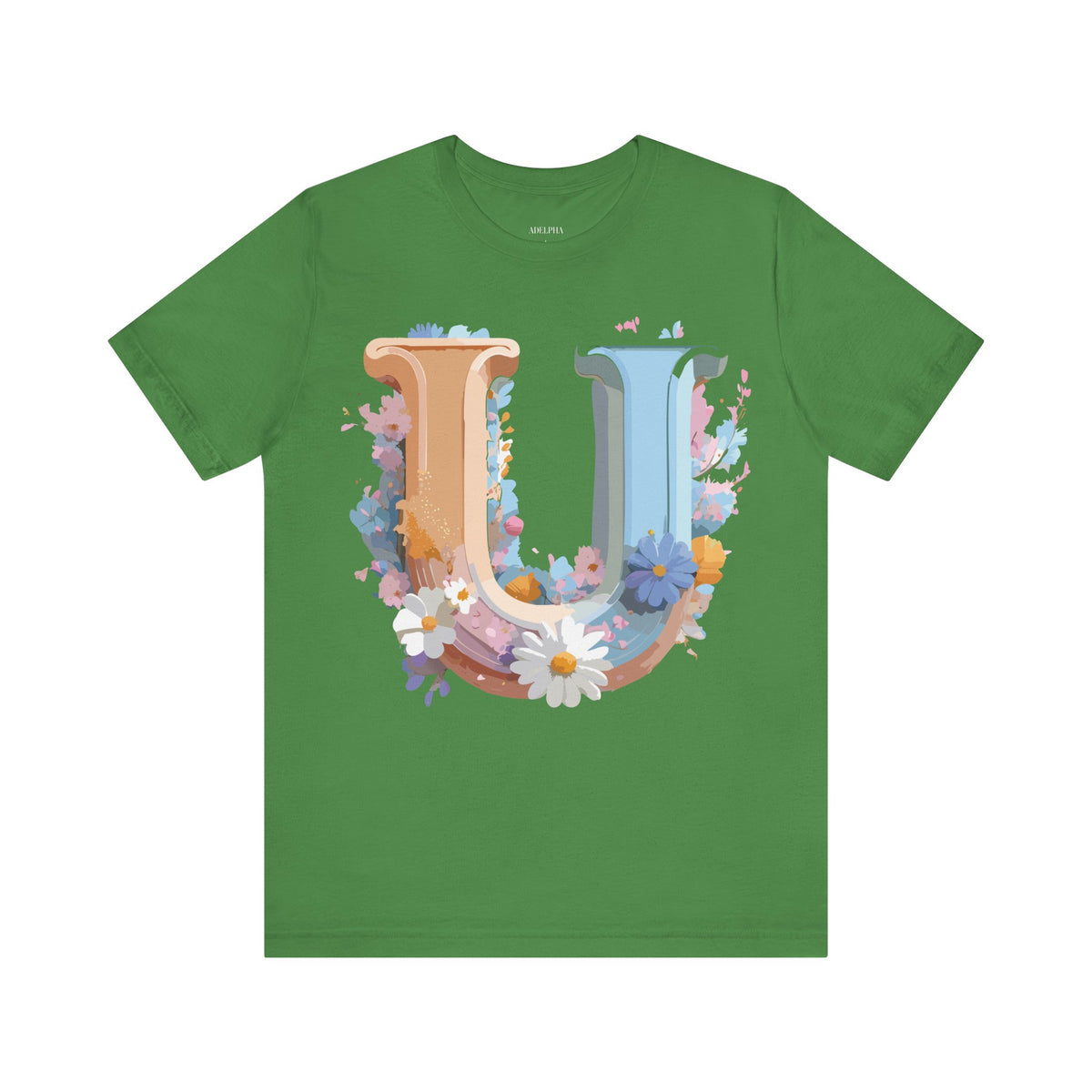 Letter U Graphic Unisex Cotton Bella+Canvas Tee with Art Letter Design