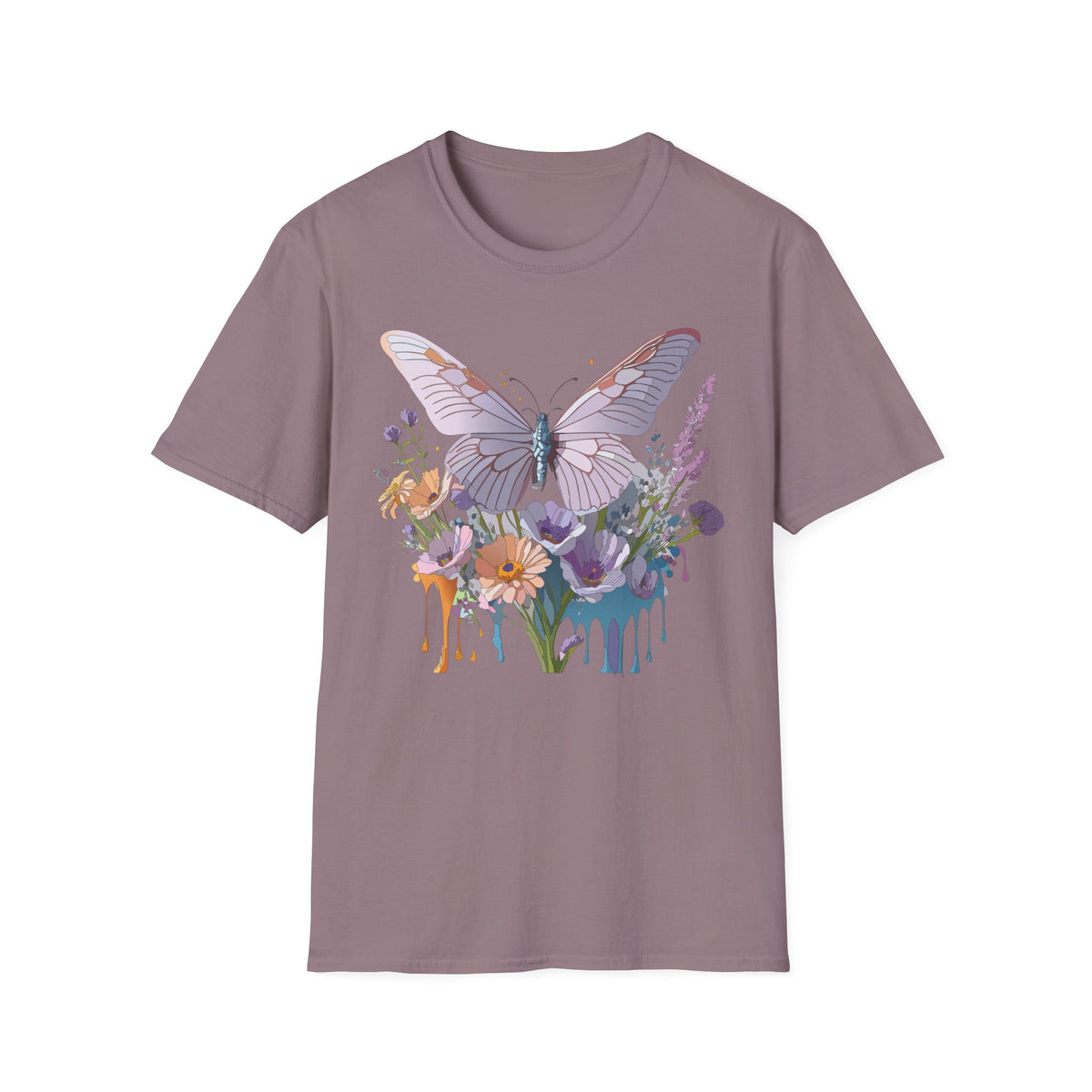 Butterfly Floral T‑Shirt — Pastel Garden Wings Graphic Tee Unisex 100 Cotton Gildan T-Shirt