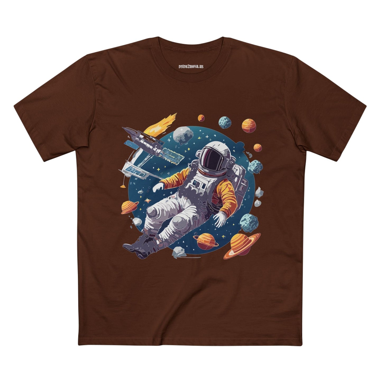 Cosmos Astronaut Shirt Unisex Premium Cotton Tee With Original Art Design By Retro2Nova