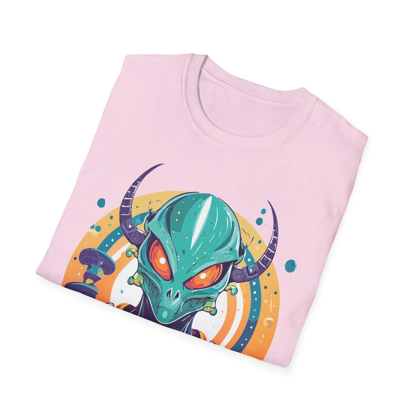 Alien Graphic Unisex Cotton Softstyle UFO Artwork Tee 14