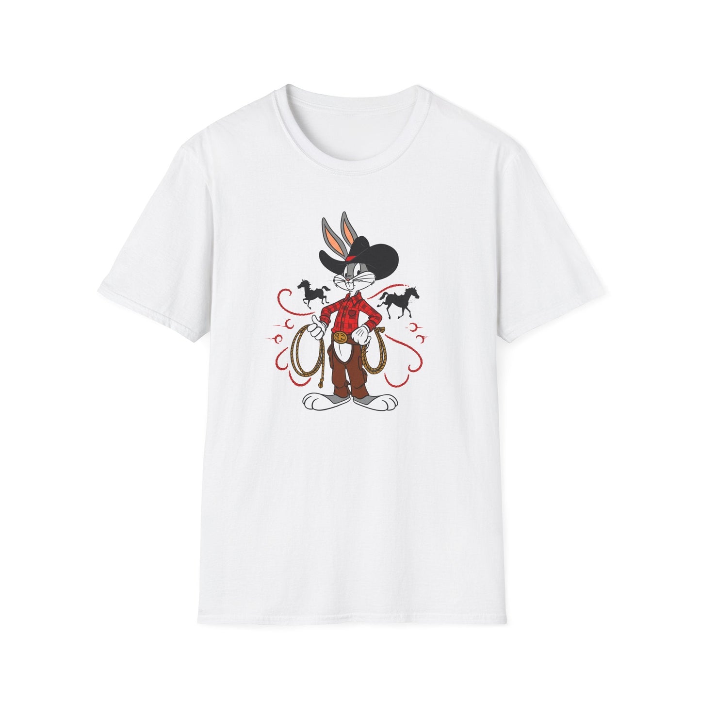 Cartoon Bunny Graphic Unisex Cotton Animal Animation Artwork Design Tee 4
