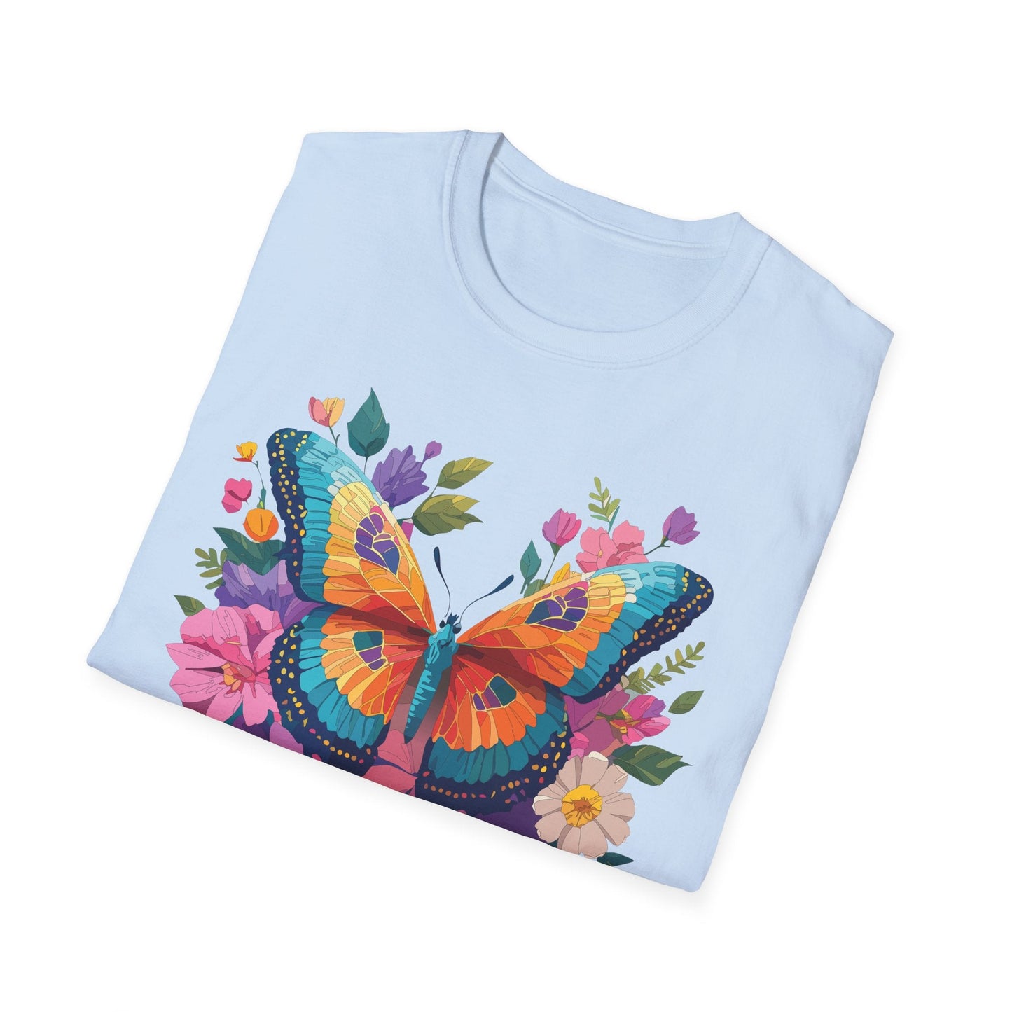 Butterfly Themed Unisex Softstyle T Shirt 100 Cotton Monarch Design Tee Gildan 64000
